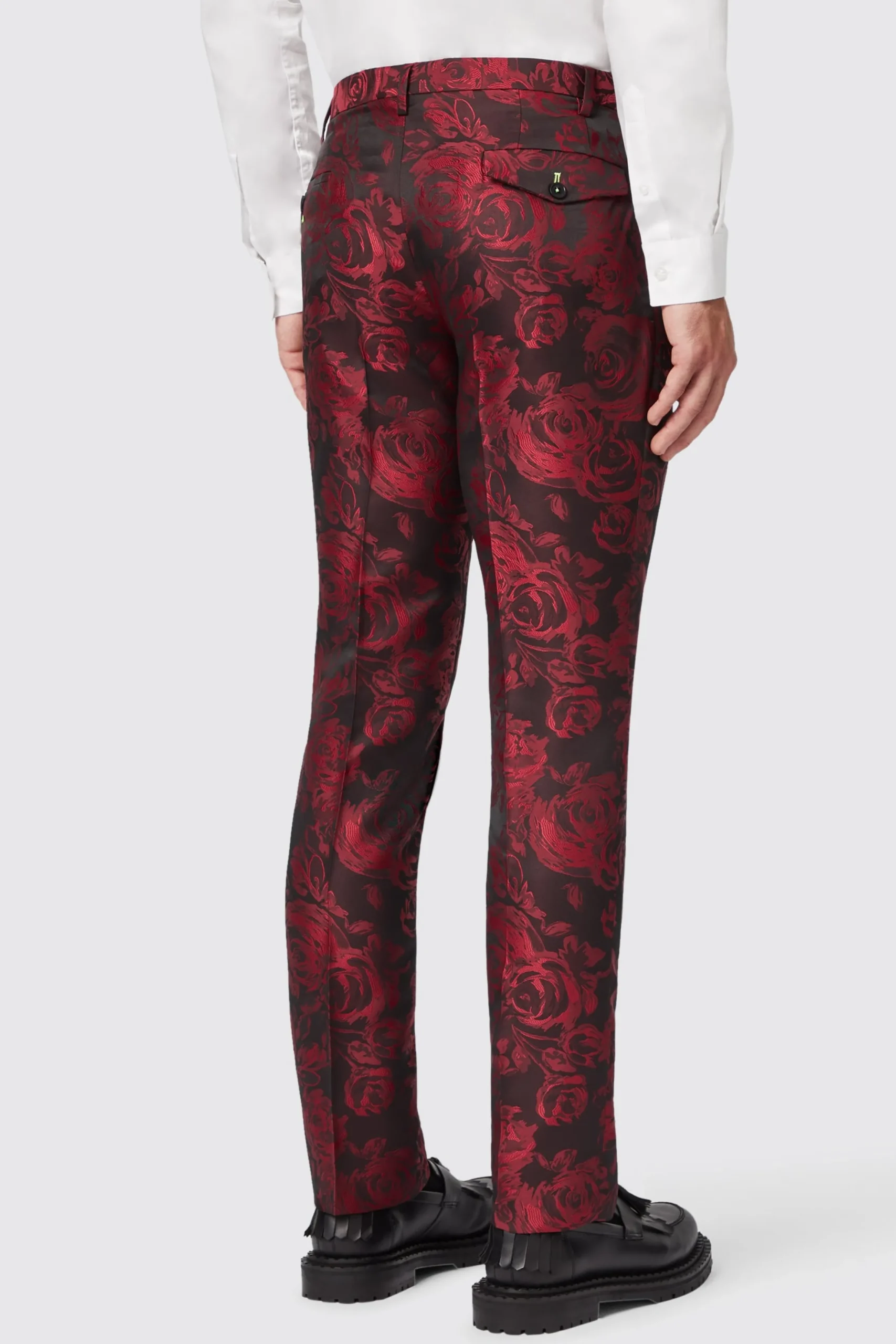 Twisted Tailor Ersat Skinny Fit Red Floral Jacquard Tuxedo | Style·Floral Suits | Style·2 Piece Suits