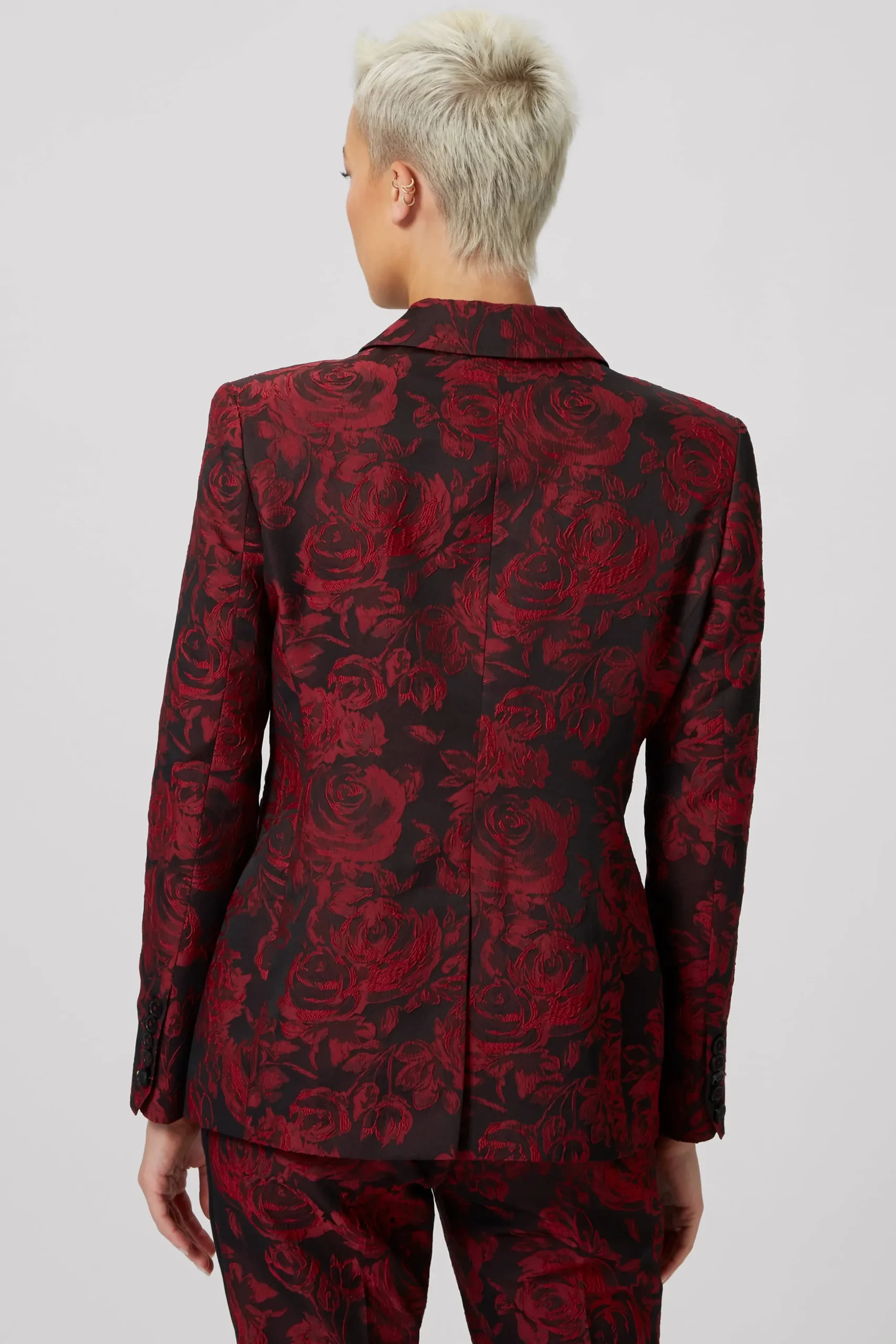 Twisted Tailor Ersilia Skinny Fit Red Floral Jacket | Woman