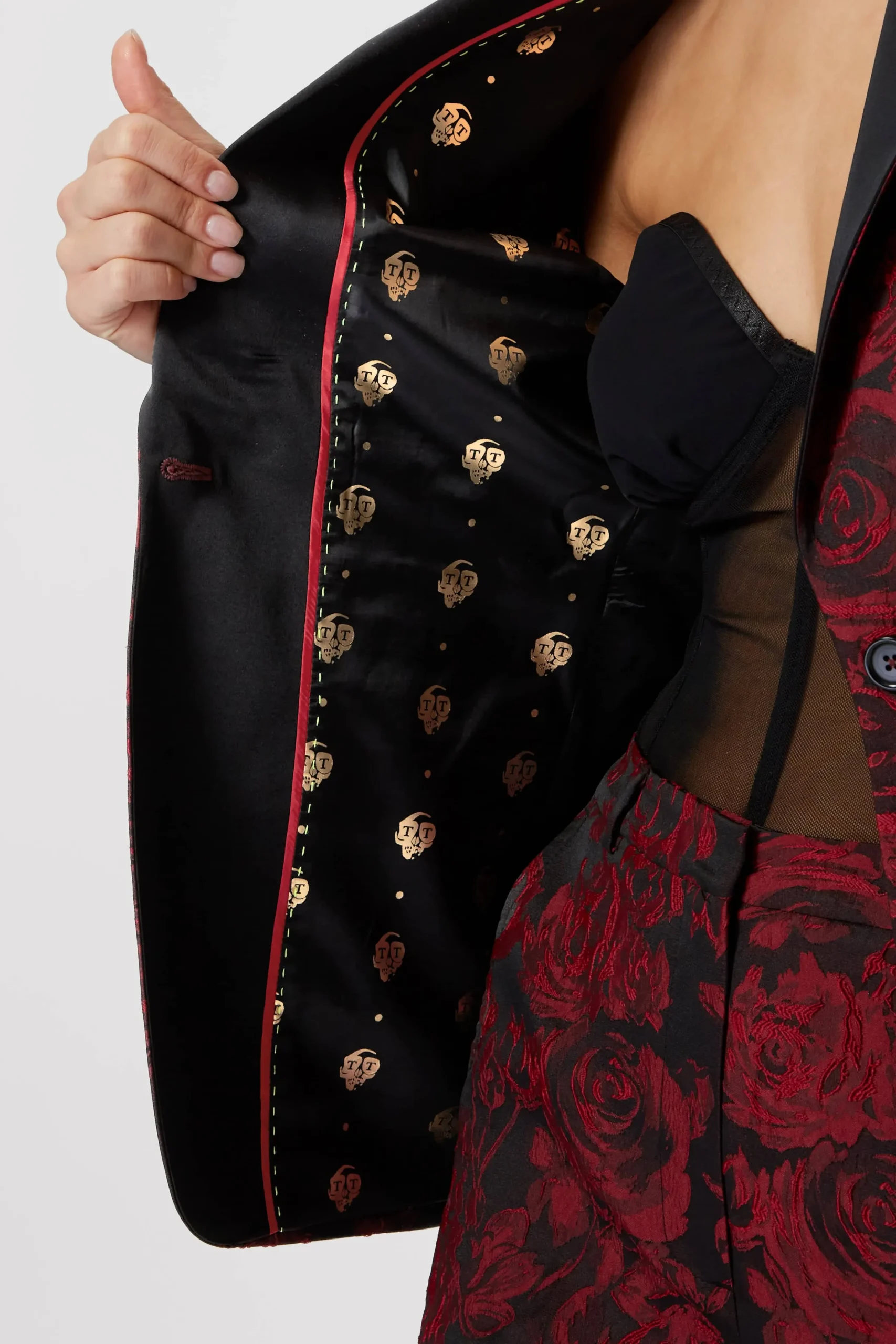 Twisted Tailor Ersilia Skinny Fit Red Floral Suit | Woman | Style·Icons