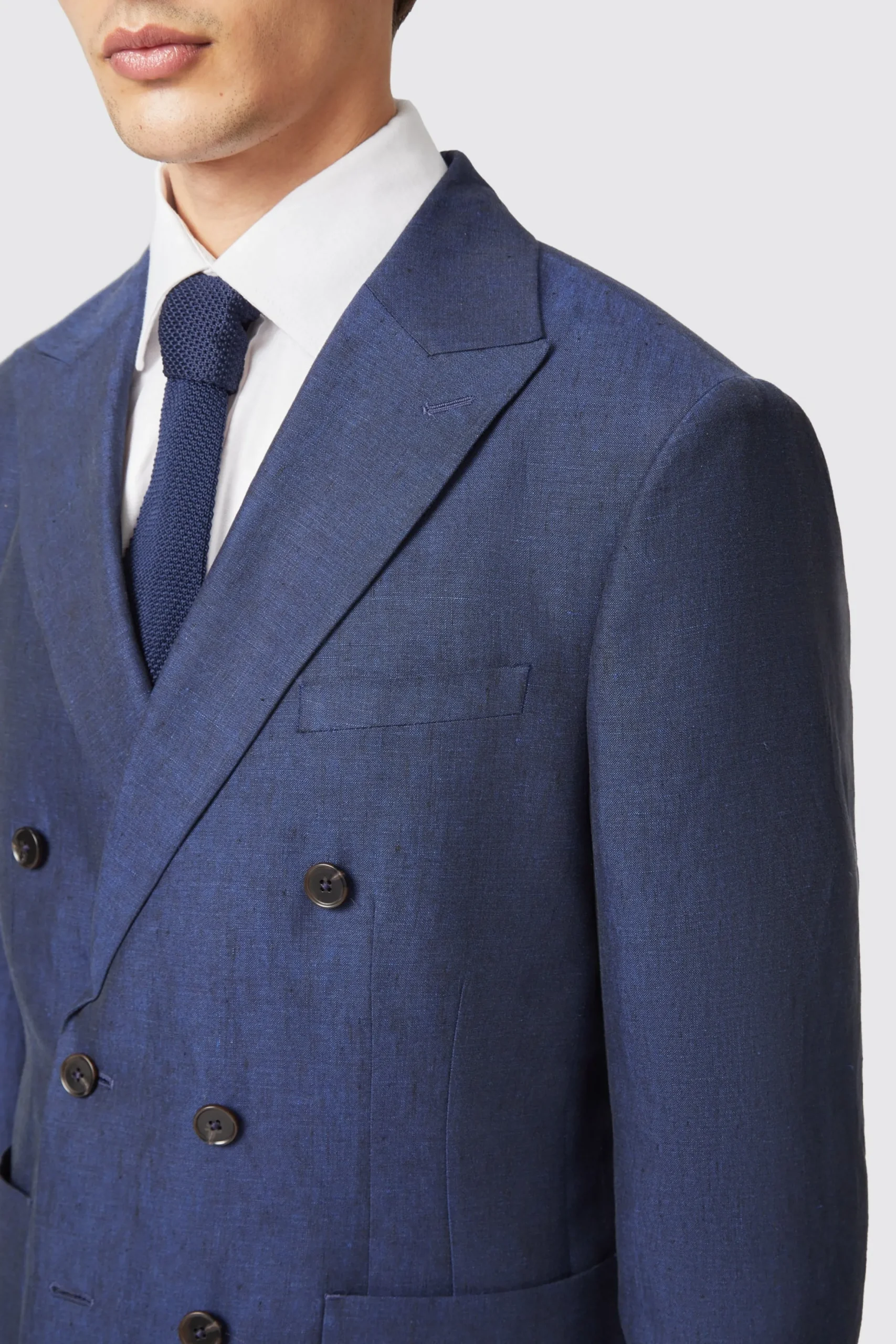 Twisted Tailor Fairmont Slim Fit Navy Double Breasted Linen Jacket | Jackets·Work Jackets