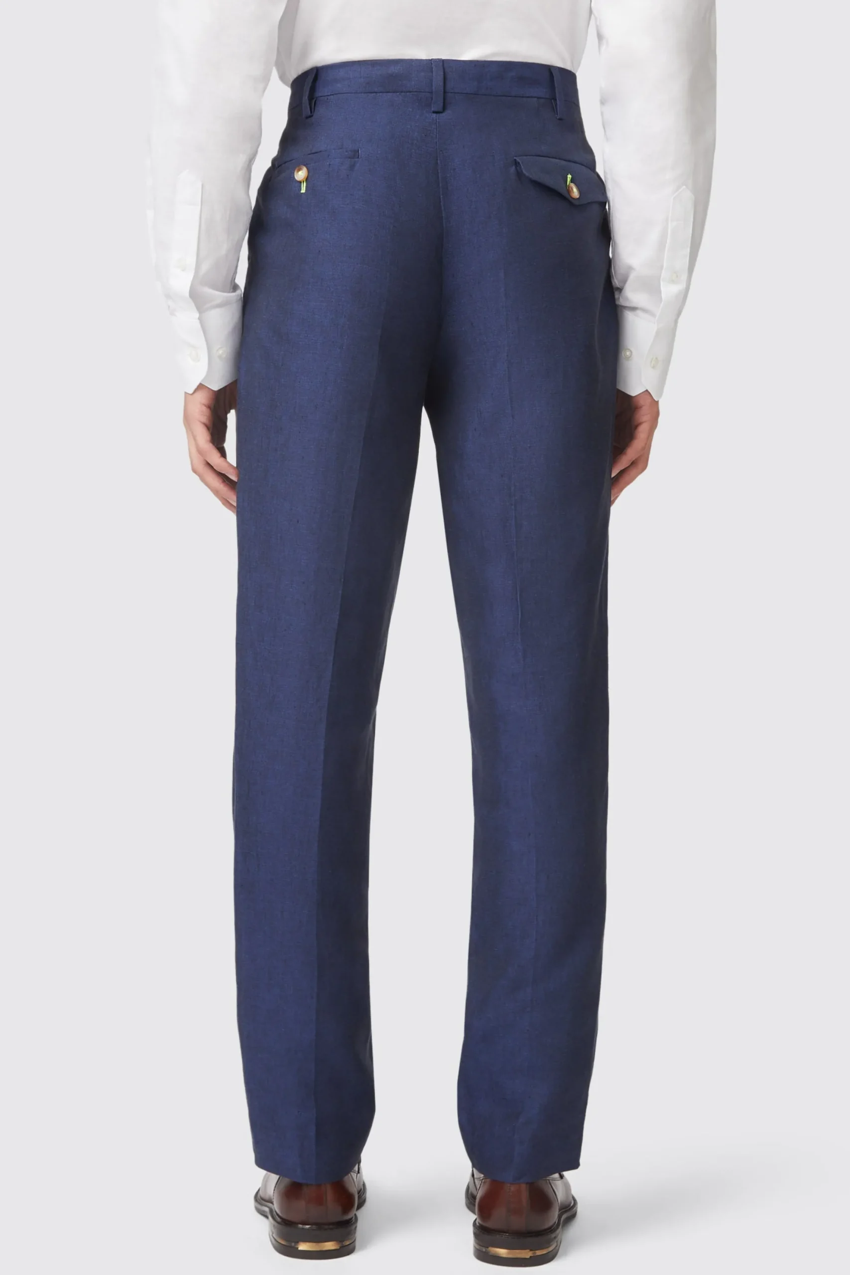 Twisted Tailor Fairmont Slim Fit Navy Linen Trousers | Trousers·Work Trousers