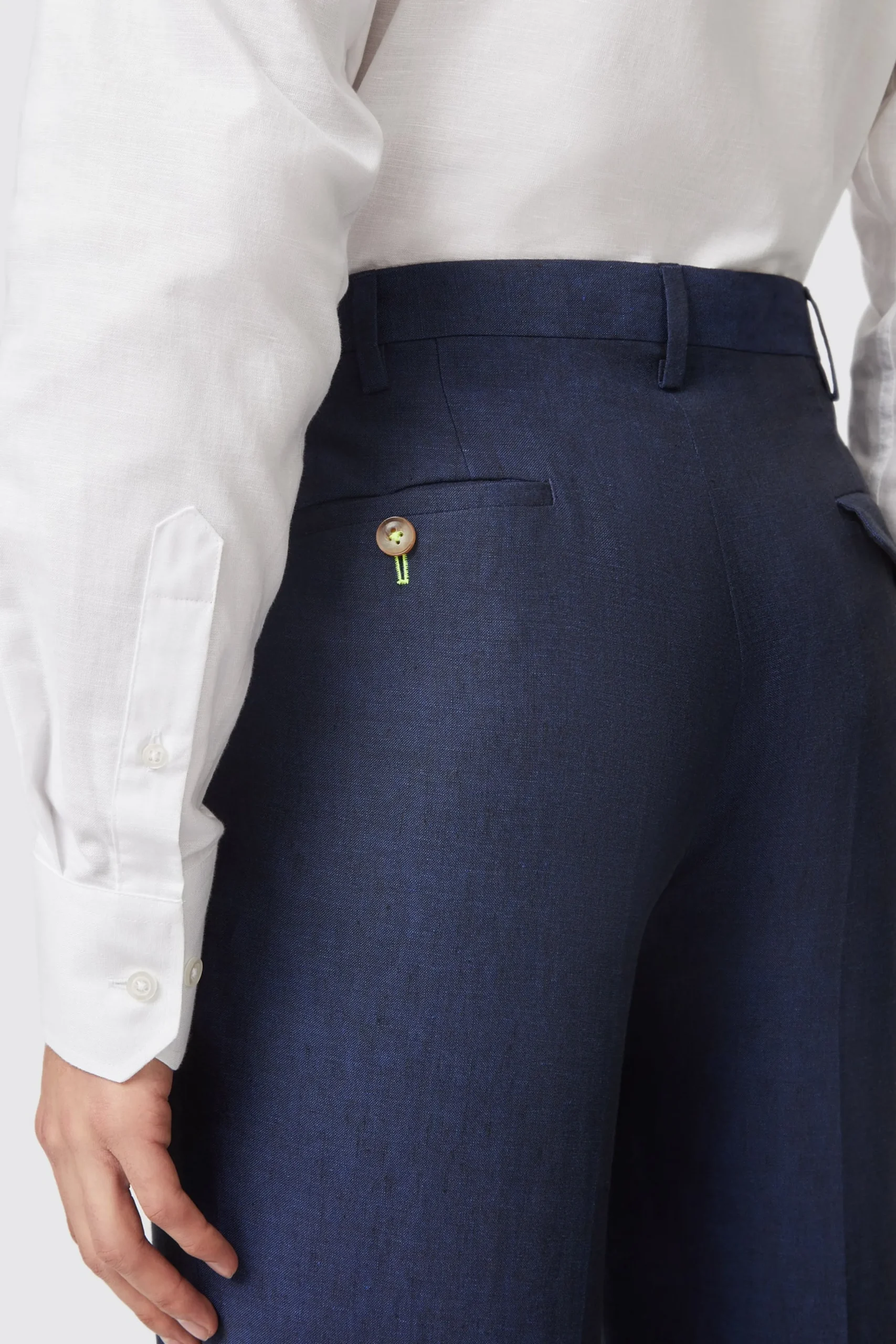 Twisted Tailor Fairmont Slim Fit Navy Linen Trousers | Trousers·Work Trousers