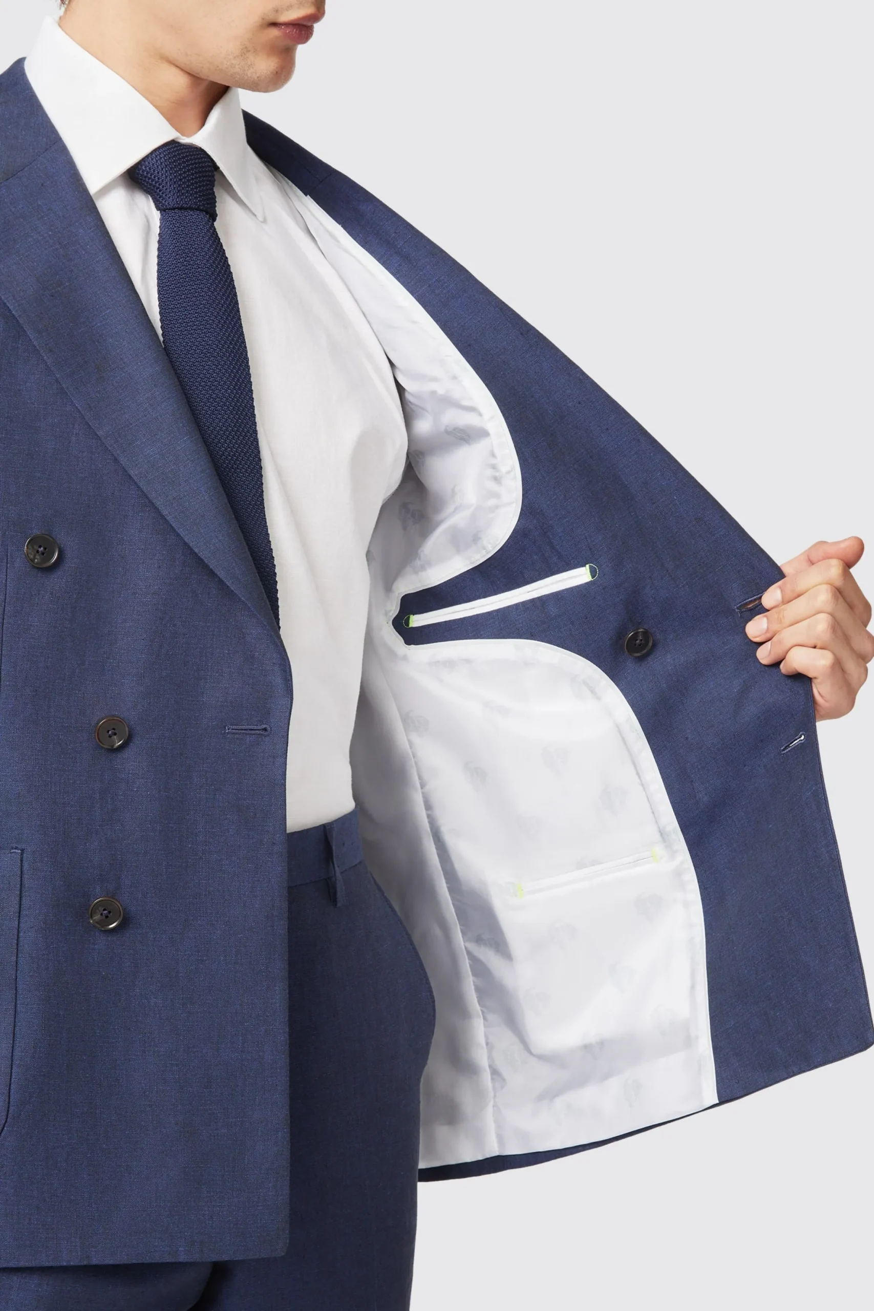 Twisted Tailor Fairmont Slim Fit White Double Breasted Linen Suit | Occasion·Wedding Suits
