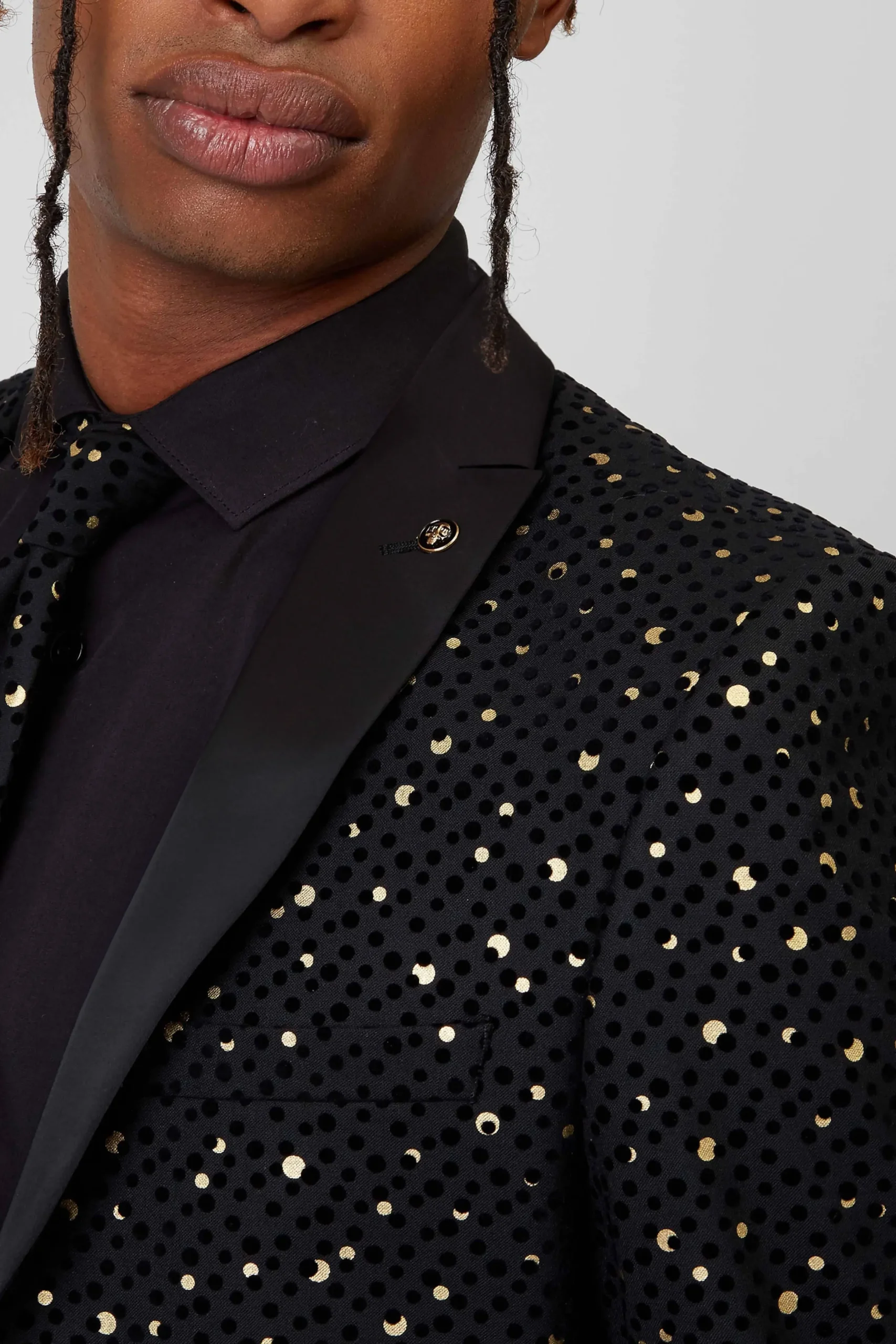 Twisted Tailor Farrow Skinny Fit Black Polka Dot Tuxedo Suit | Style·Tuxedos | Style·Icons