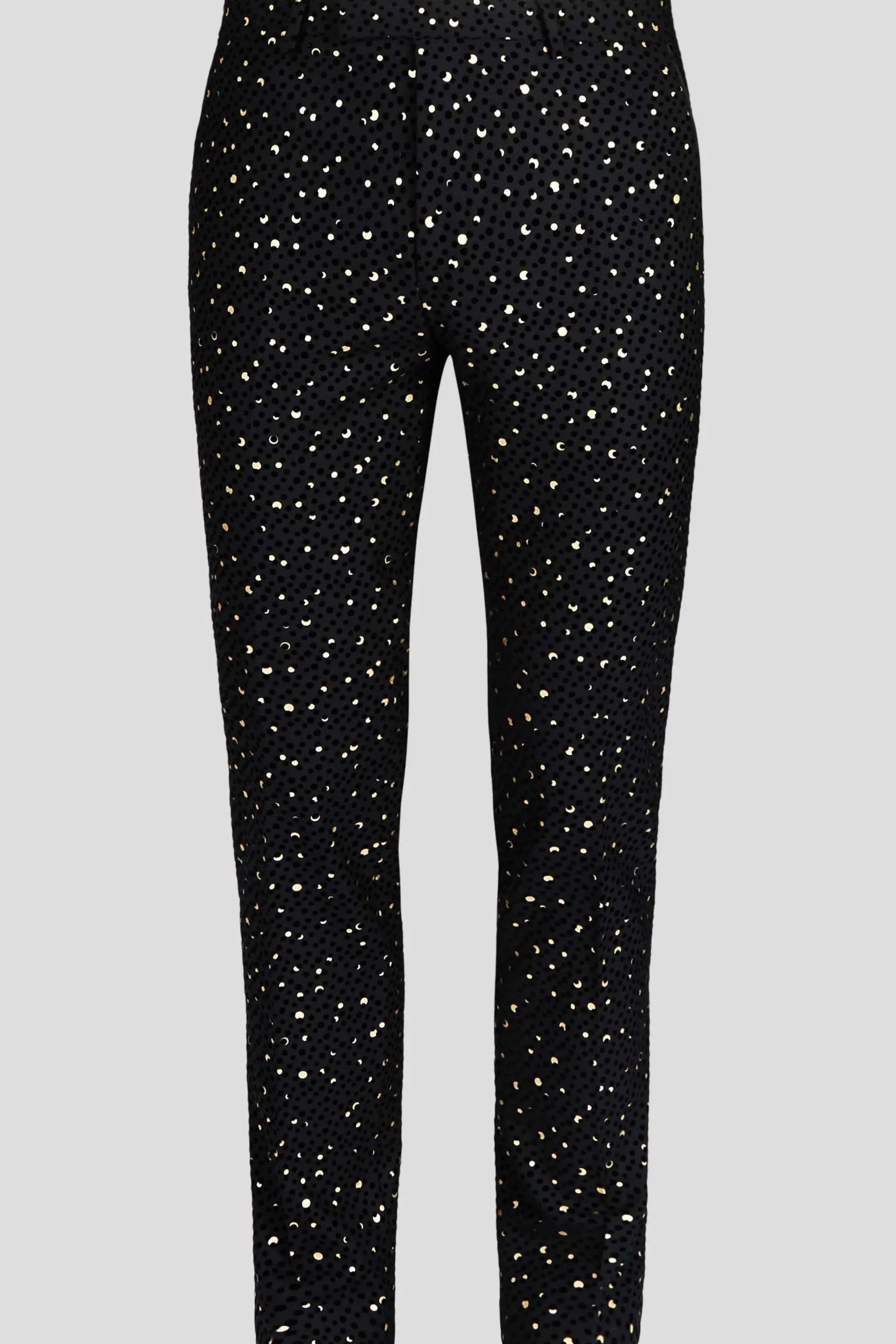 Twisted Tailor Farrow Skinny Fit Black Polka Dot Tuxedo Trousers | Trousers·Party Trousers
