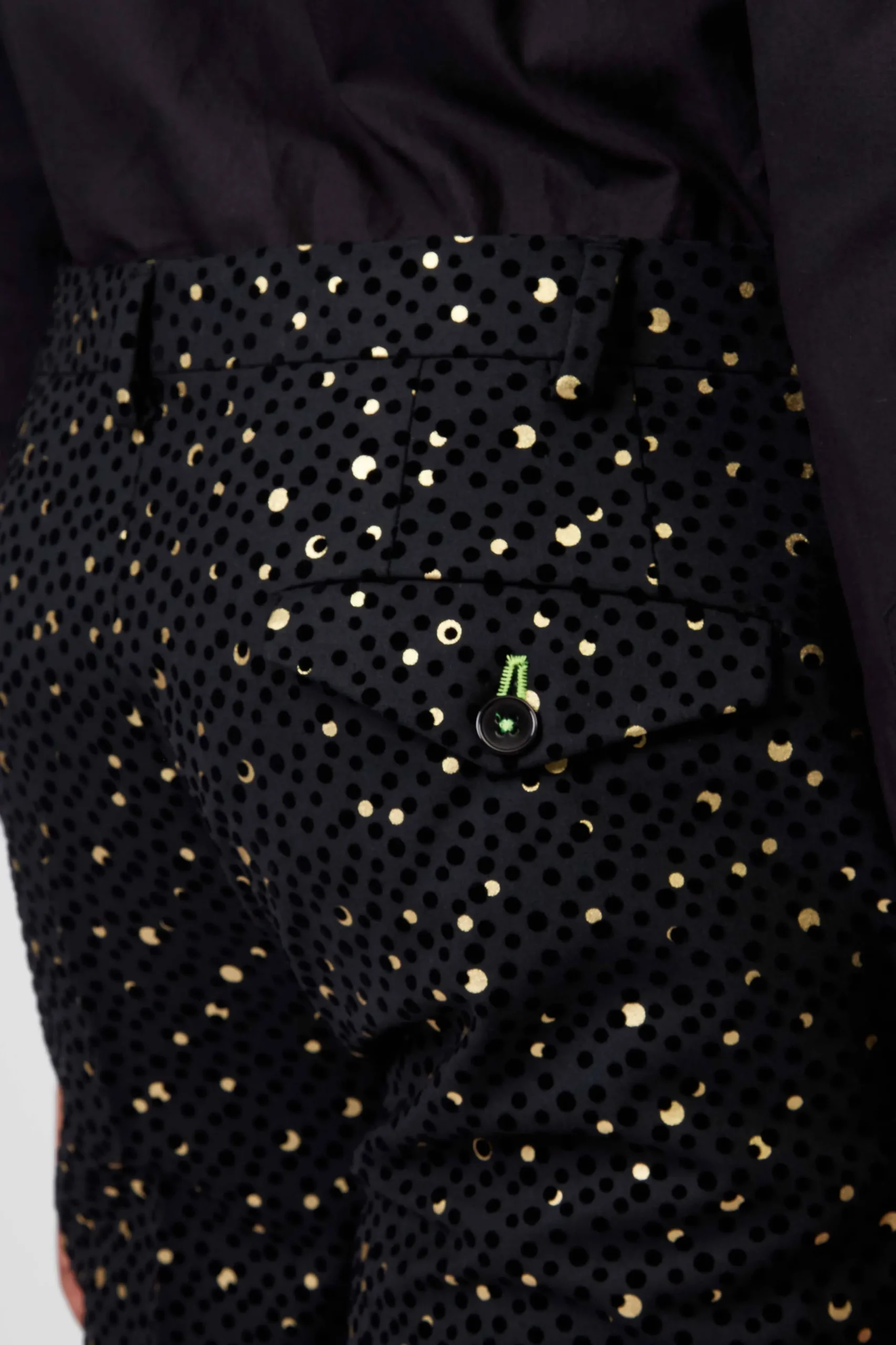 Twisted Tailor Farrow Skinny Fit Black Polka Dot Tuxedo Trousers | Trousers·Party Trousers
