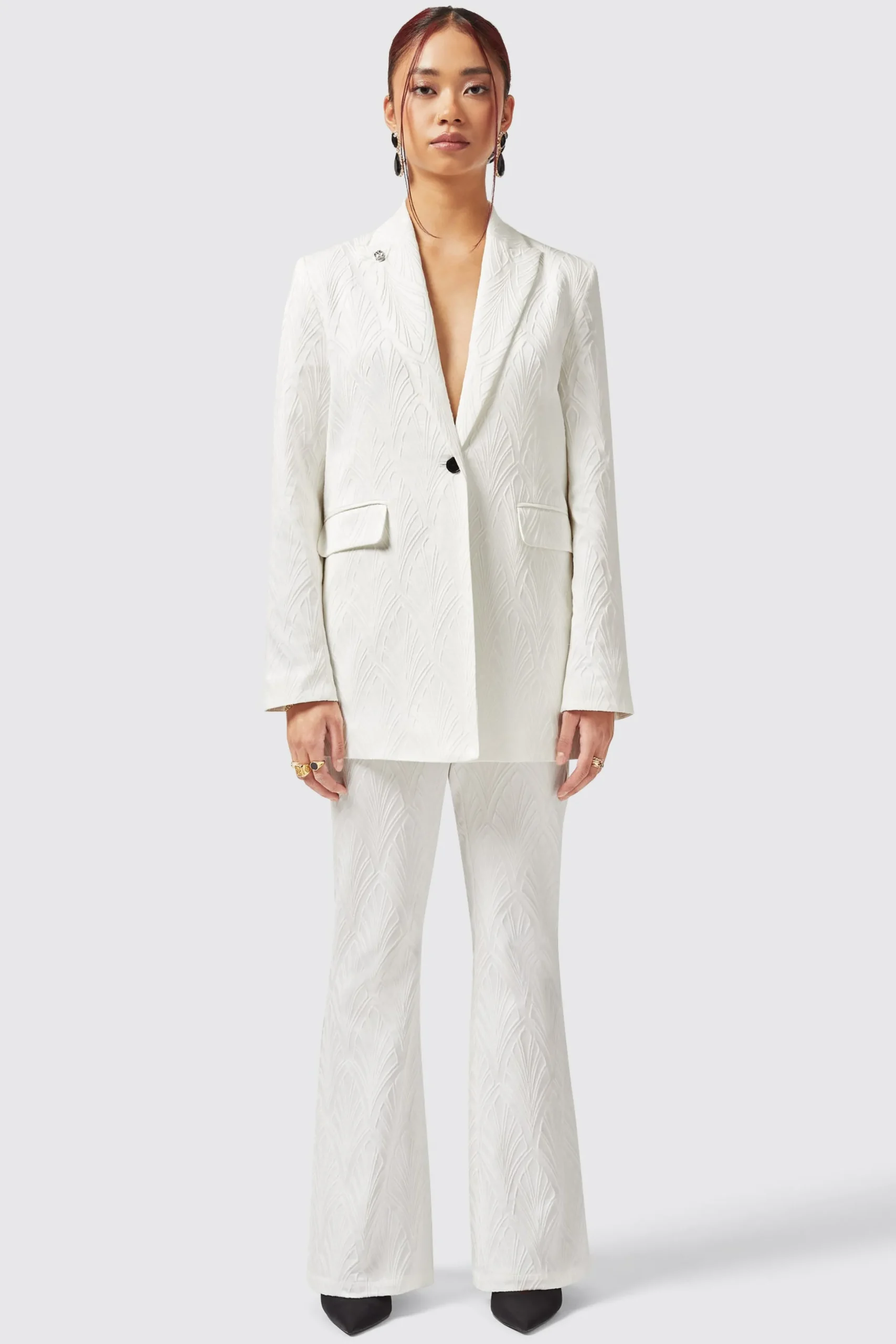 Twisted Tailor Fiore Slim Fit White Trouser | Woman
