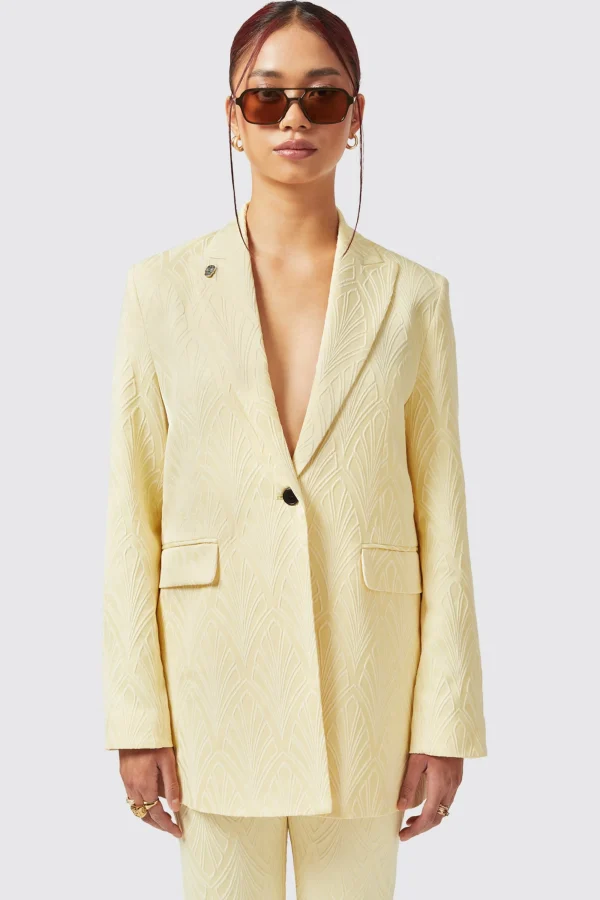 Twisted Tailor Fiore Slim Fit Yellow Jacket | Woman