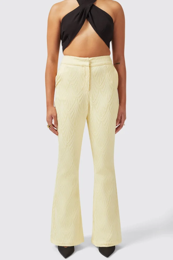 Twisted Tailor Fiore Slim Fit Yellow Trouser | Woman