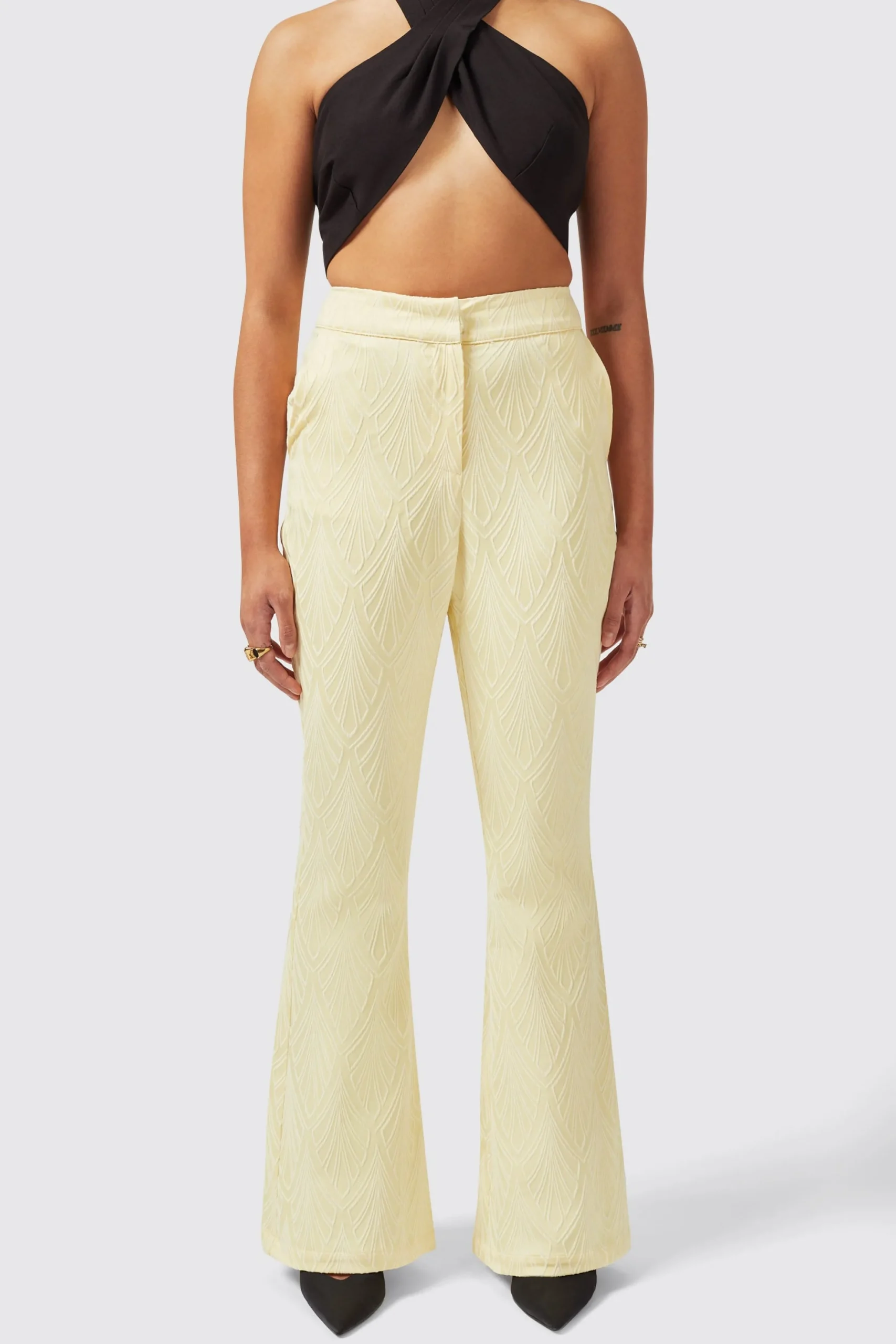 Twisted Tailor Fiore Slim Fit Yellow Trouser | Woman