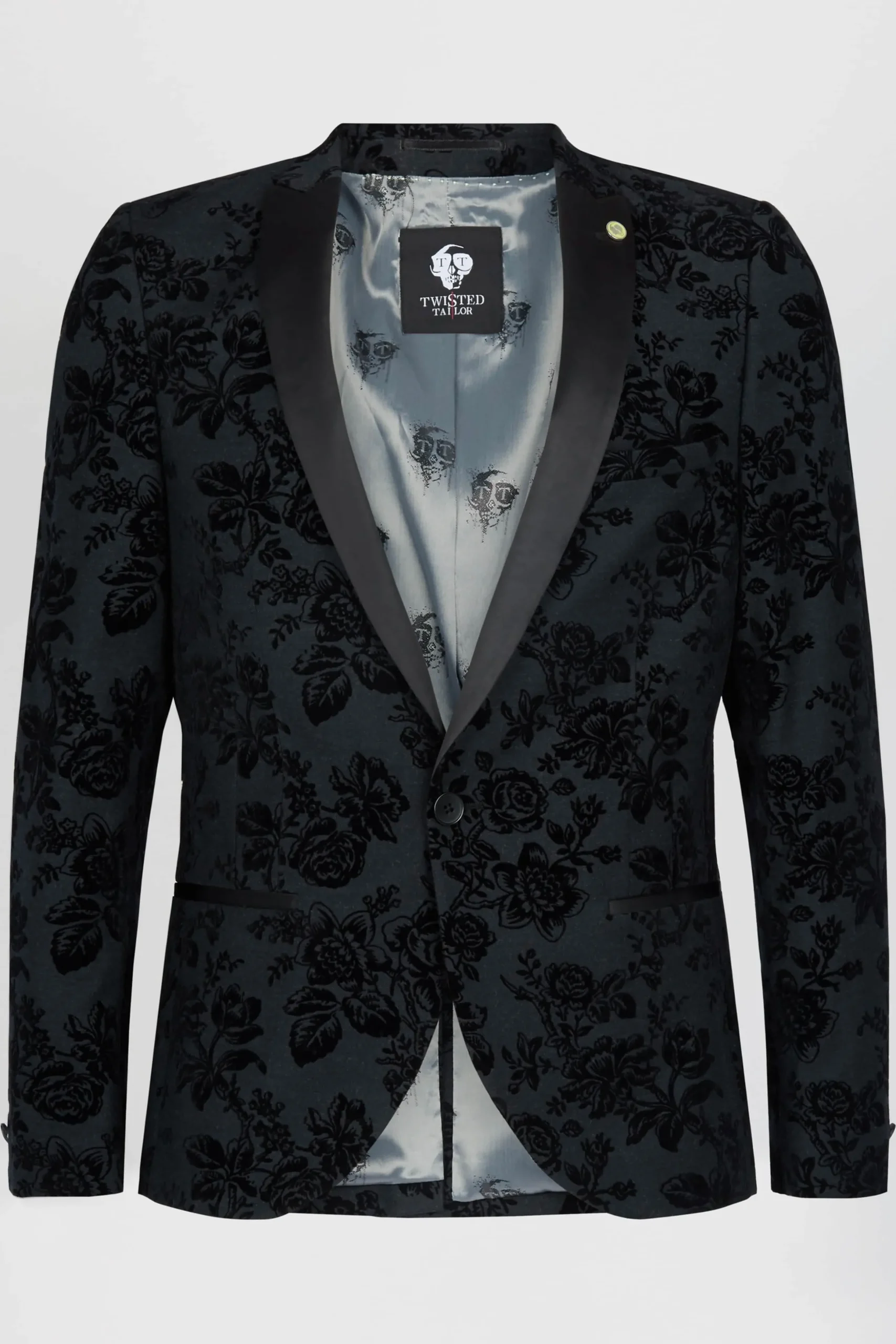 Twisted Tailor Fleet Skinny Fit Black Floral Tuxedo Suit | Style·Floral Suits | Style·3 Piece Suits