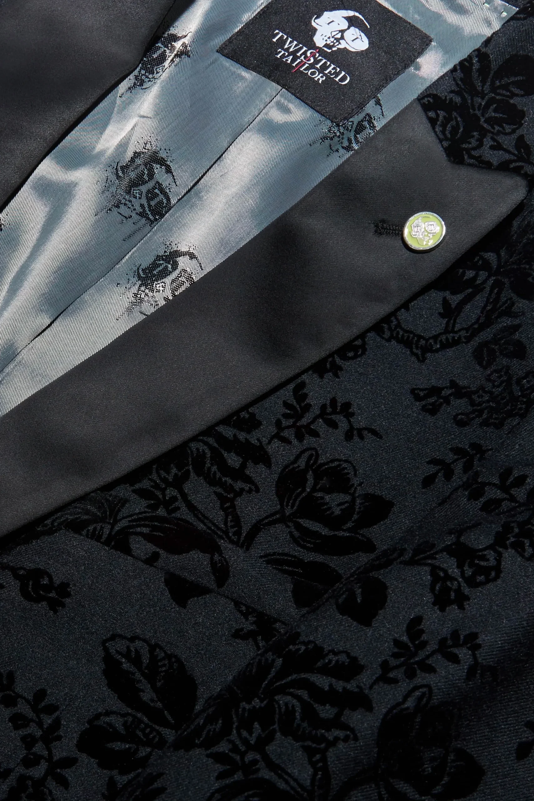Twisted Tailor Fleet Skinny Fit Black Floral Tuxedo Suit | Style·Floral Suits | Style·3 Piece Suits