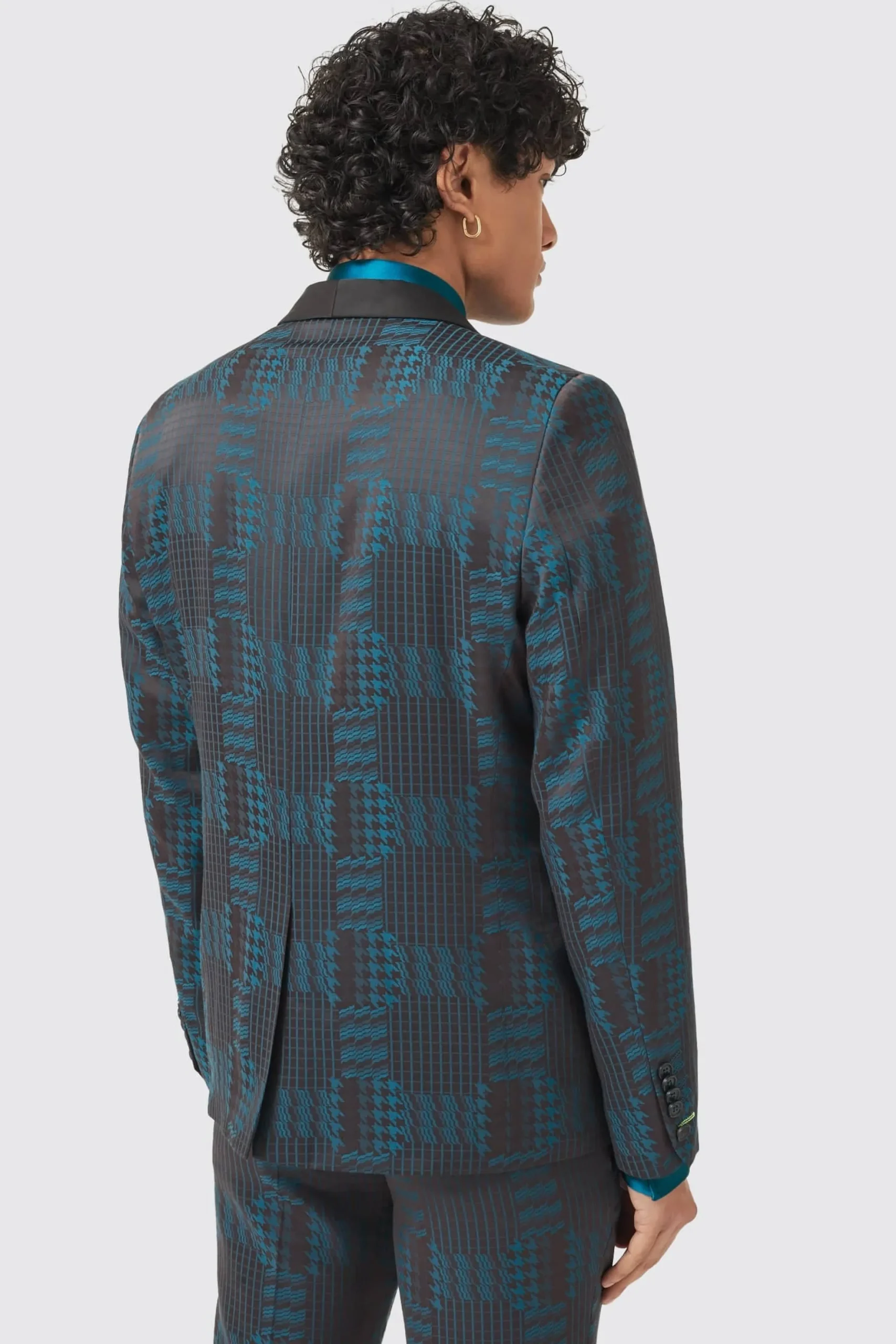Twisted Tailor Garland Skinny Fit Black Green Check Suit | Style·3 Piece Suits | Occasion·Wedding Suits