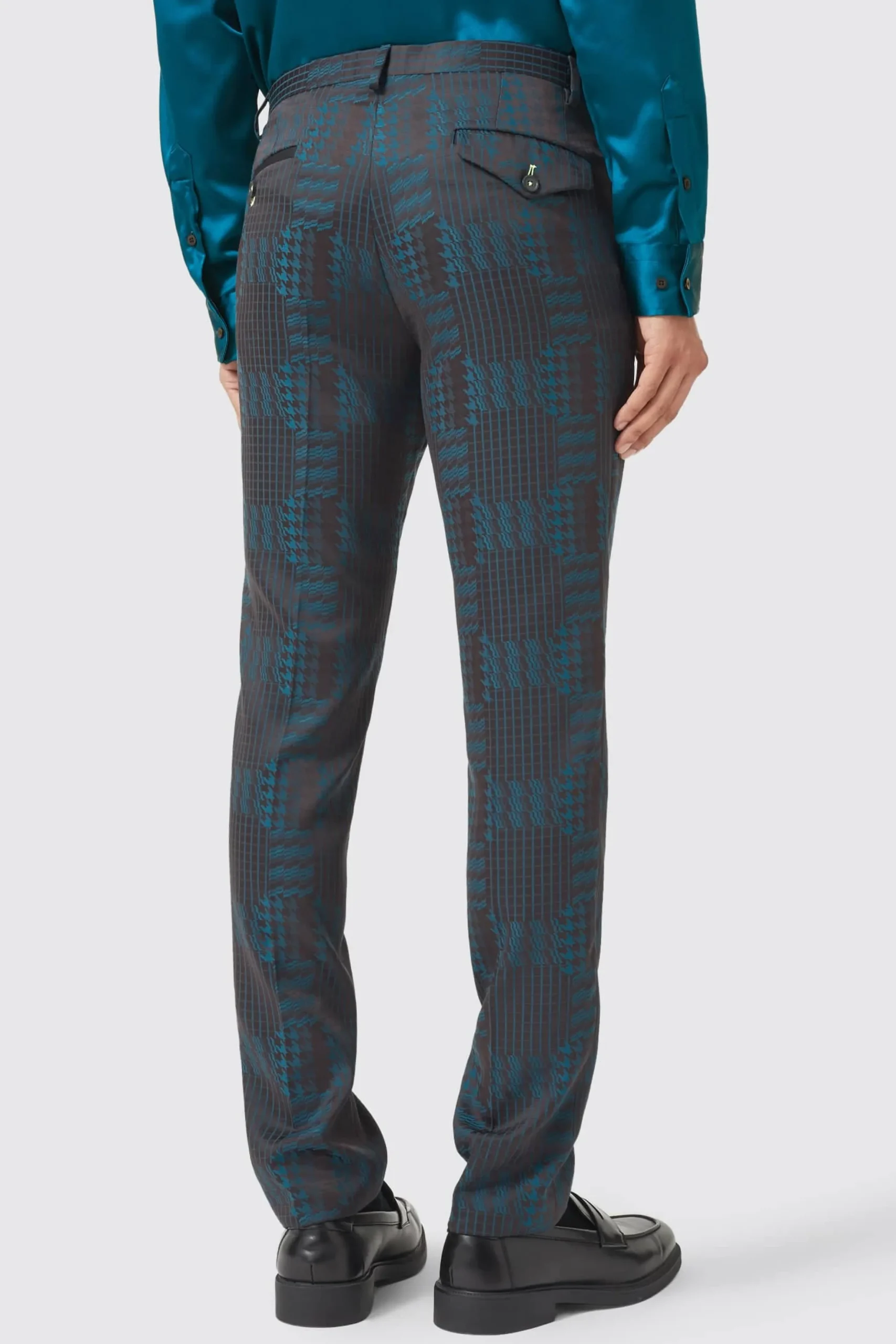 Twisted Tailor Garland Skinny Fit Black Green Check Suit | Style·3 Piece Suits | Occasion·Wedding Suits