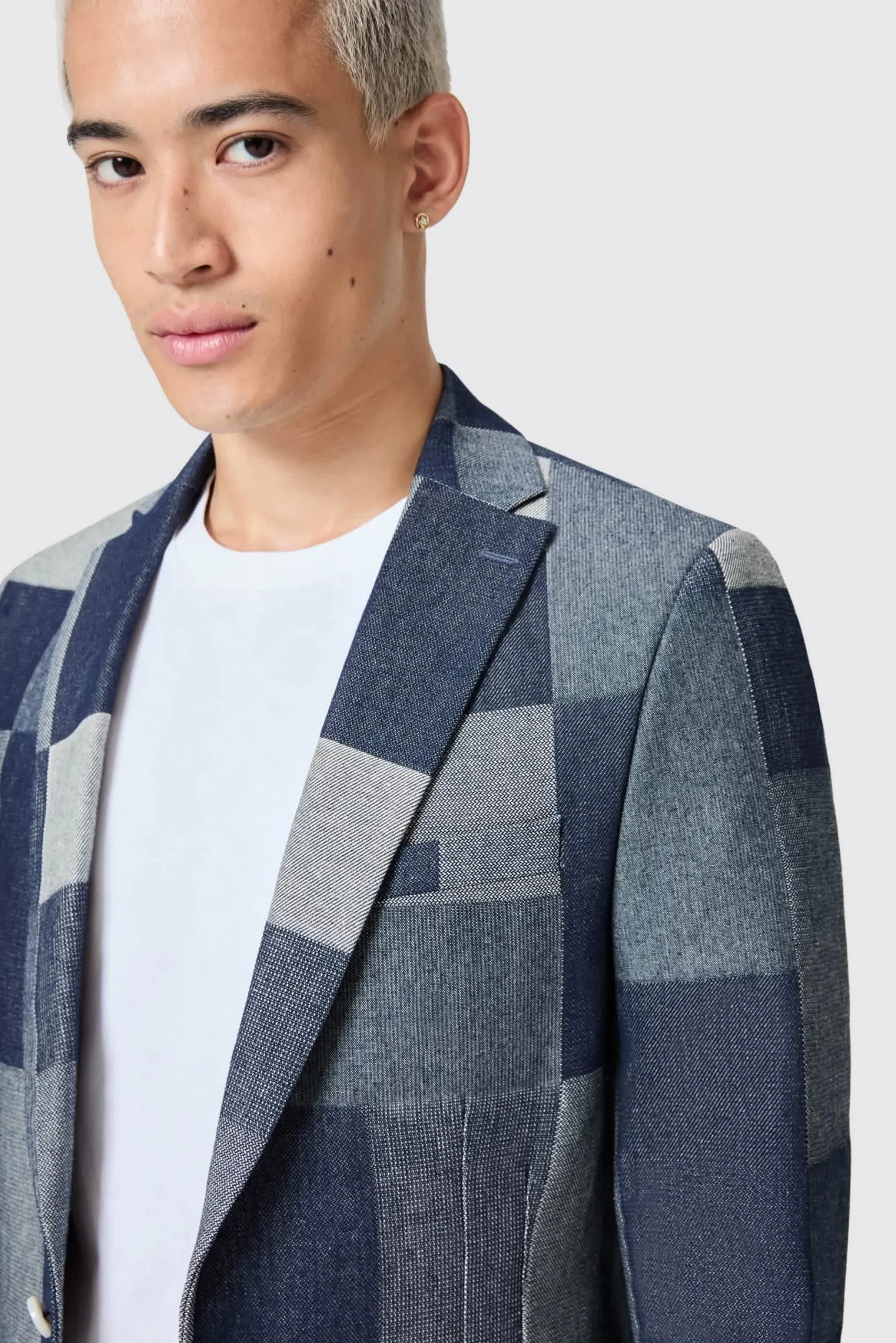 Twisted Tailor Gasly Slim Fit Blue Denim Patch Jacket | Jackets·Casual Jackets | Jackets·Party Jackets