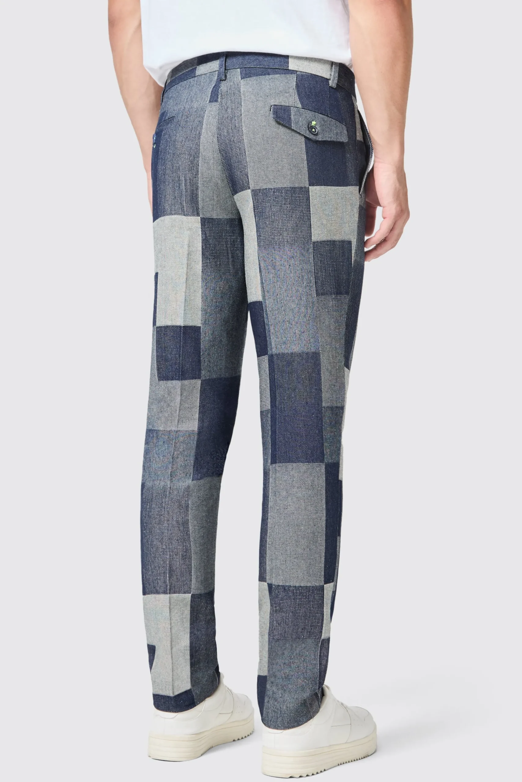 Twisted Tailor Gasly Slim Fit Blue Denim Patch Trousers | Trousers·Casual Trousers | Trousers·Party Trousers