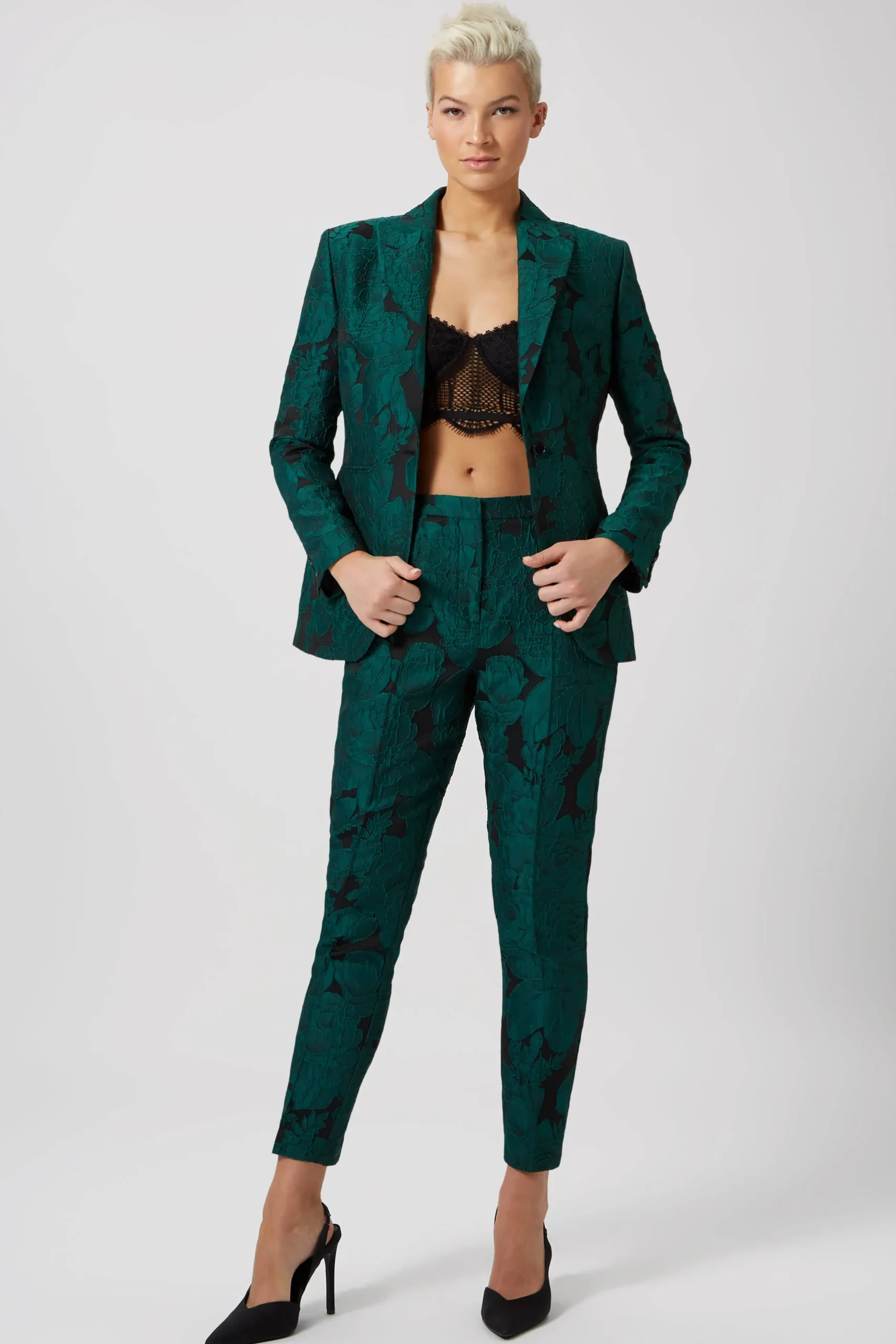 Twisted Tailor Gillian Skinny Fit Green Floral Suit | Woman | Style·Icons