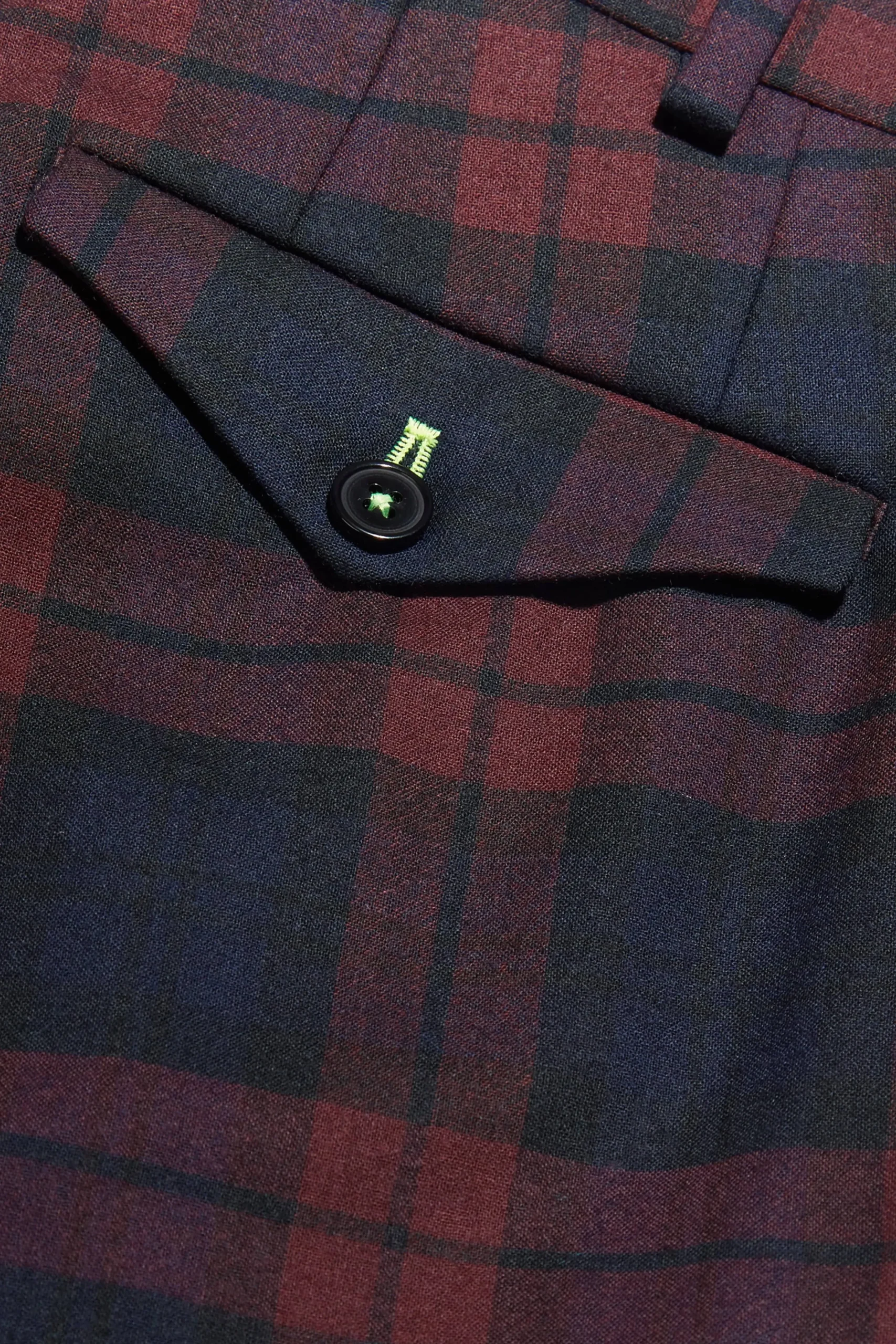 Twisted Tailor Ginger Skinny Fit Burgundy Tartan Trousers | Trousers·Casual Trousers | Trousers·Party Trousers
