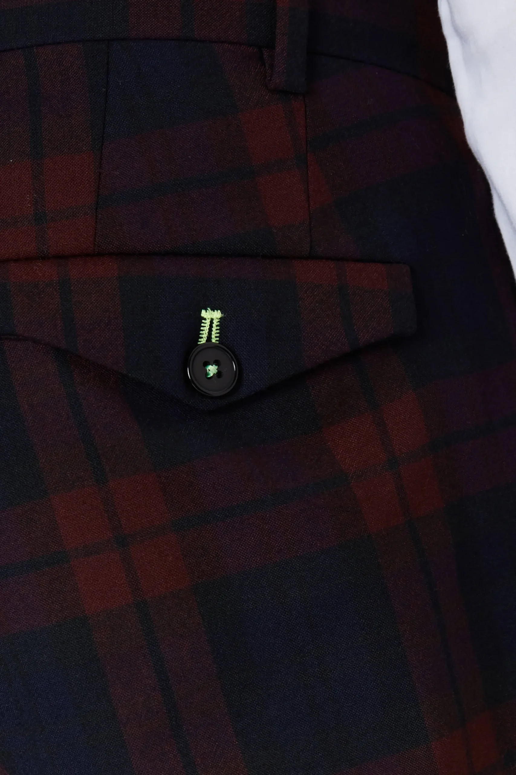 Twisted Tailor Ginger Skinny Fit Burgundy Tartan Trousers | Trousers·Casual Trousers | Trousers·Party Trousers