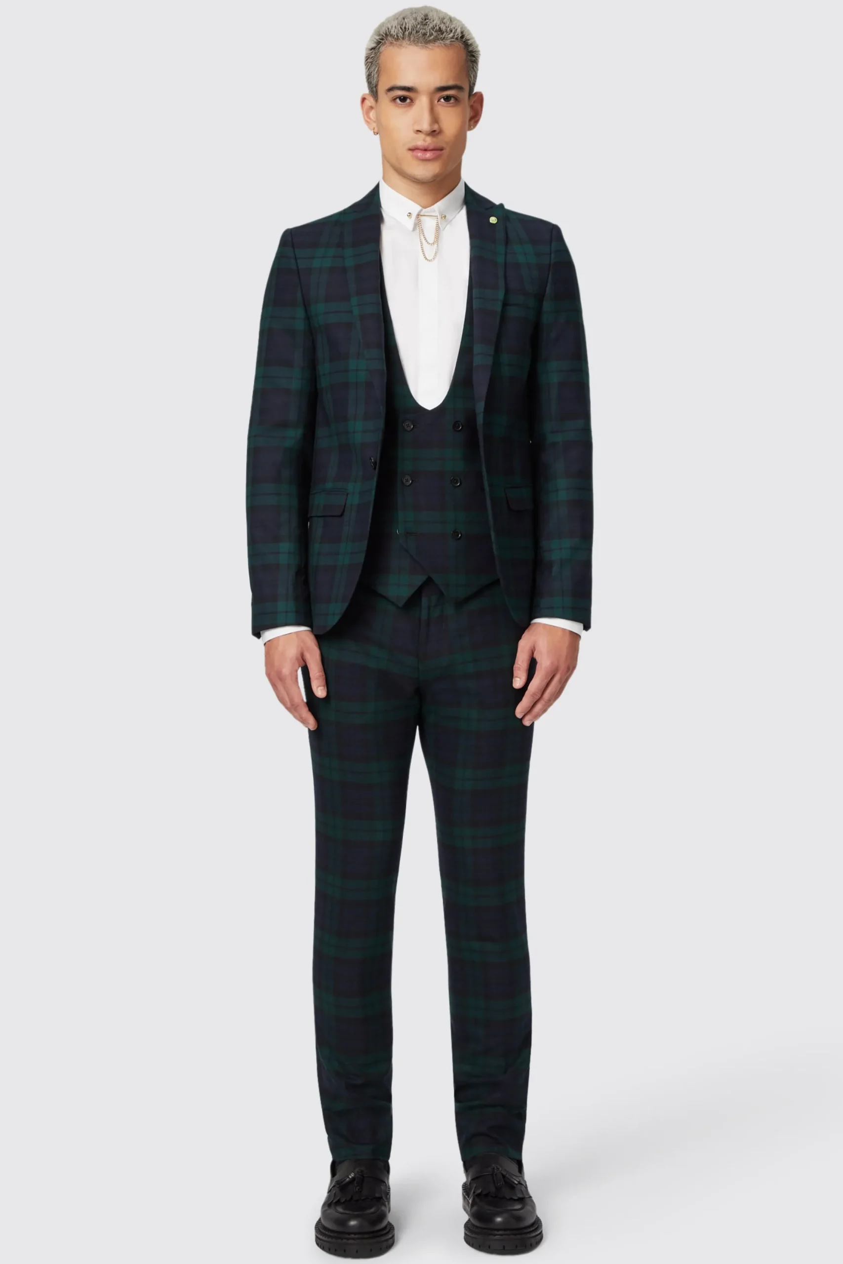 Twisted Tailor Ginger Skinny Fit Green Tartan Jacket | Jackets·Casual Jackets | Jackets·Party Jackets