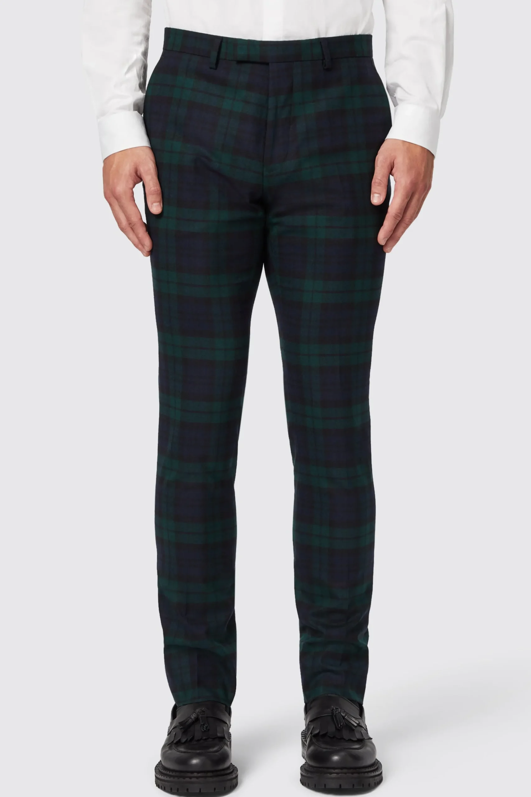 Twisted Tailor Ginger Skinny Fit Green Tartan Trousers | Trousers·Casual Trousers | Trousers·Party Trousers