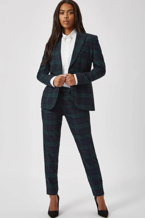 Twisted Tailor Grace Skinny Fit Green Tartan Suit | Woman