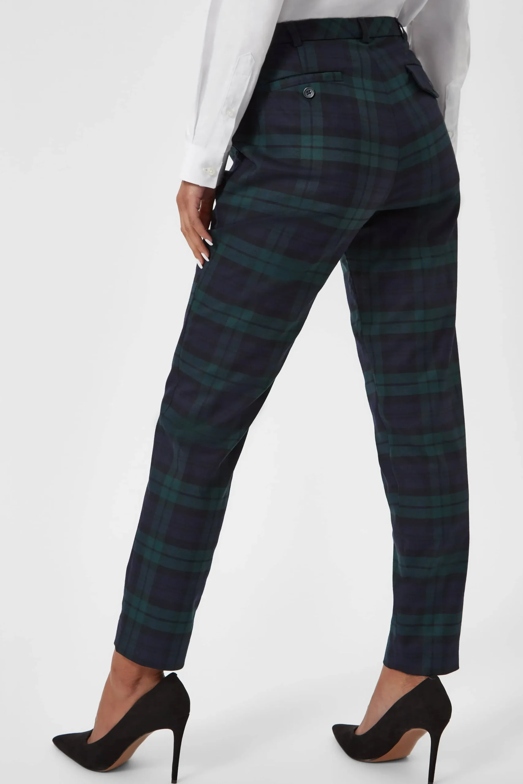 Twisted Tailor Grace Skinny Fit Green Tartan Trousers | Woman