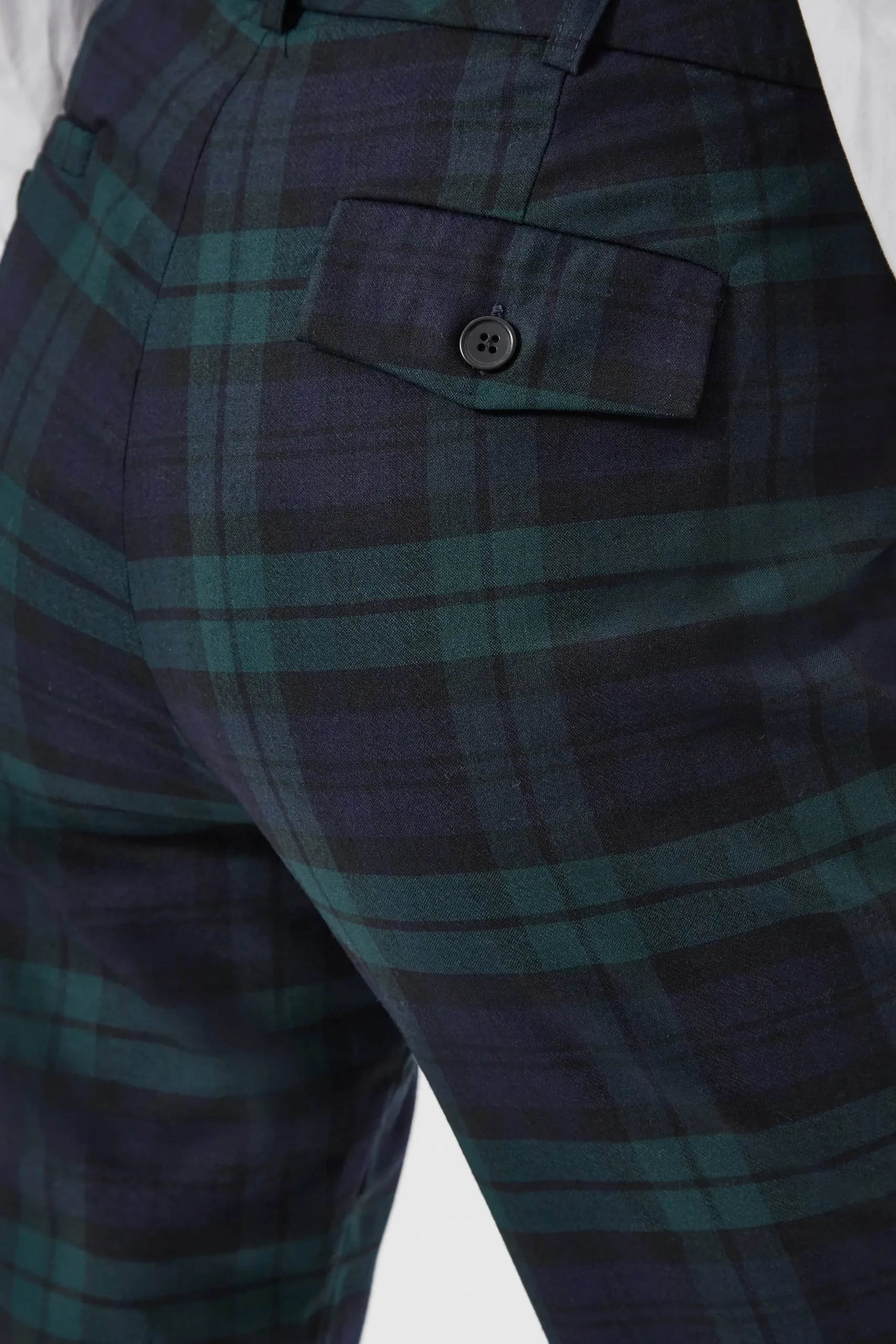 Twisted Tailor Grace Skinny Fit Green Tartan Trousers | Woman