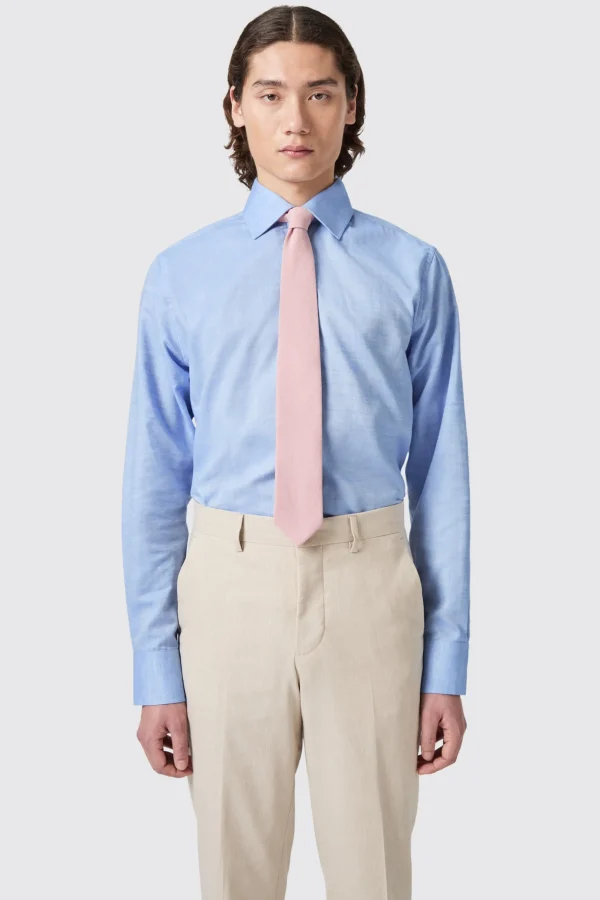 Twisted Tailor Grafton Slim Fit Spread Collar Blue Linen Shirt | Style·Premium Shirts | Style·Everyday Essentials