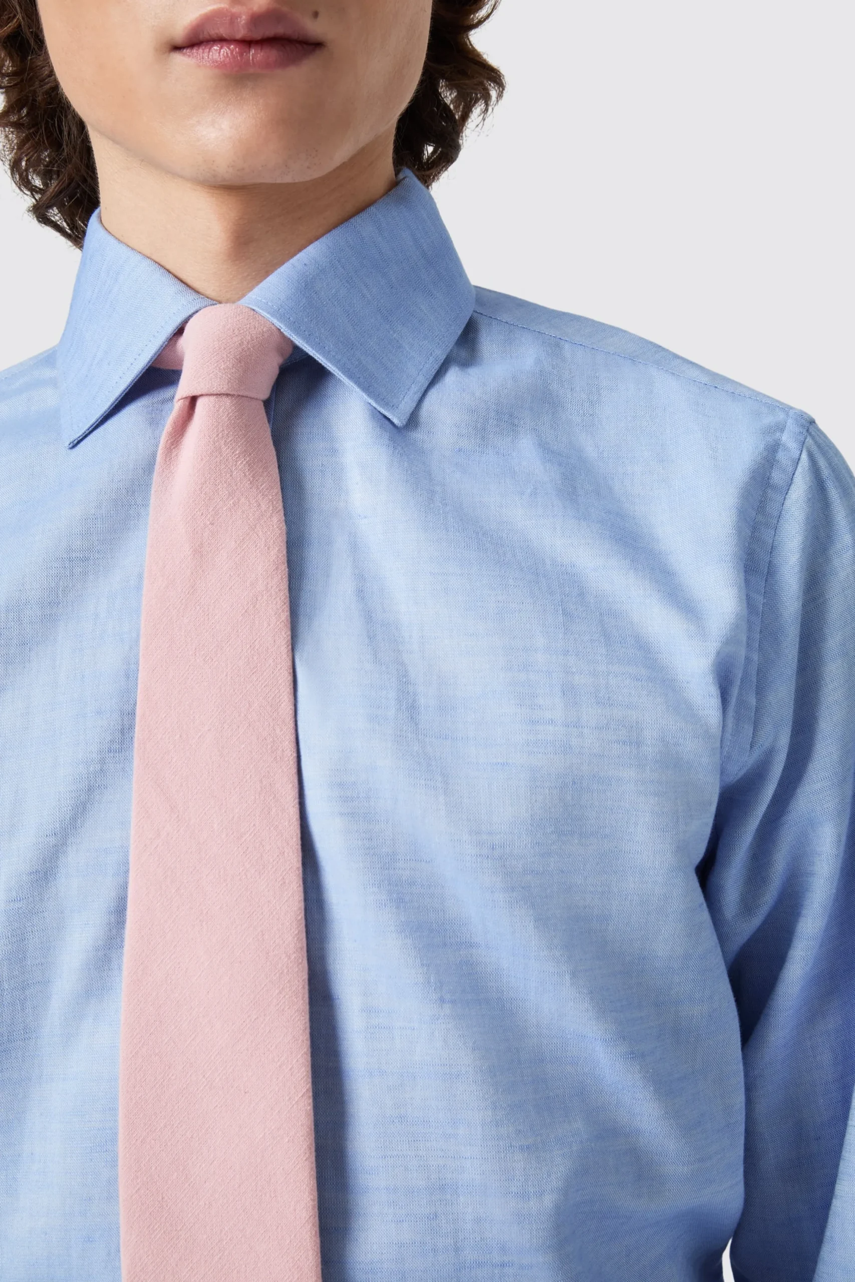 Twisted Tailor Grafton Slim Fit Spread Collar Blue Linen Shirt | Style·Premium Shirts | Style·Everyday Essentials
