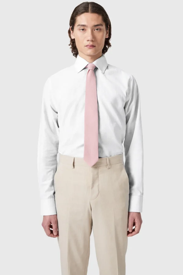 Twisted Tailor Grafton Slim Fit Spread Collar White Linen Shirt | Style·Premium Shirts | Style·Everyday Essentials