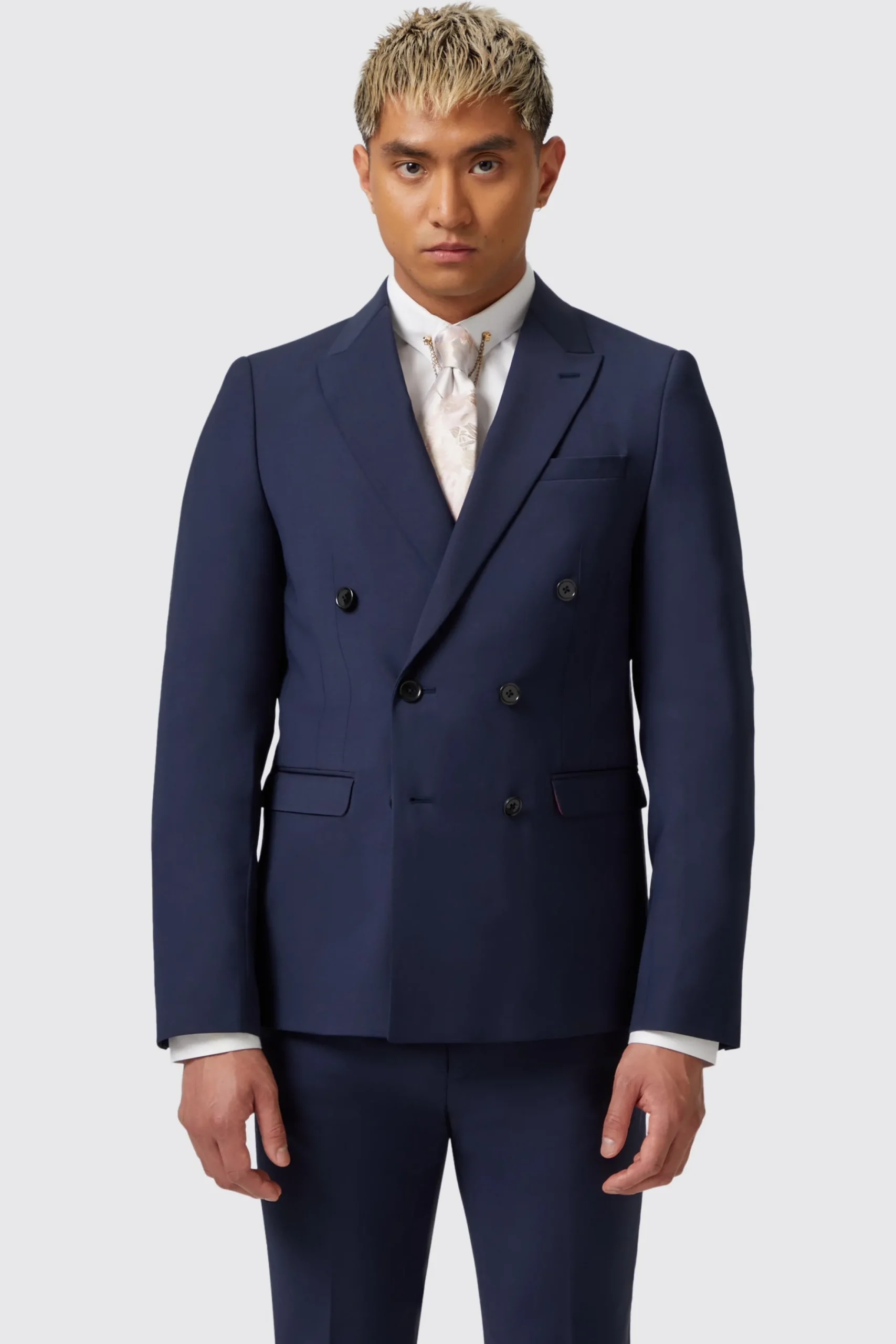 Twisted Tailor Harwood Slim Fit Navy Double Breasted Wool Suit | Style·Double Breasted Suits | Occasion·Groomsmen Suits