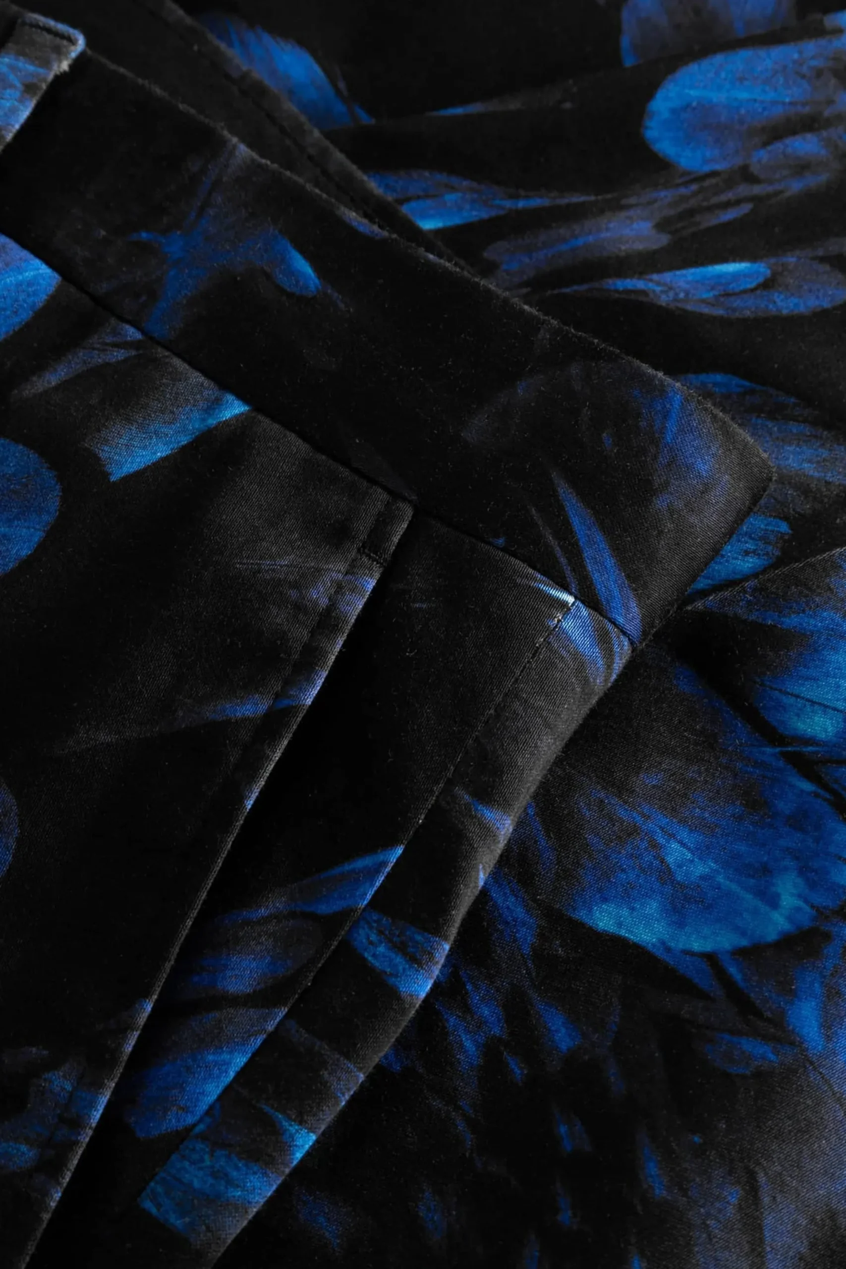 Twisted Tailor Heron Slim Fit Blue Floral Cotton Trousers | Trousers·Floral Trousers | Trousers·Party Trousers