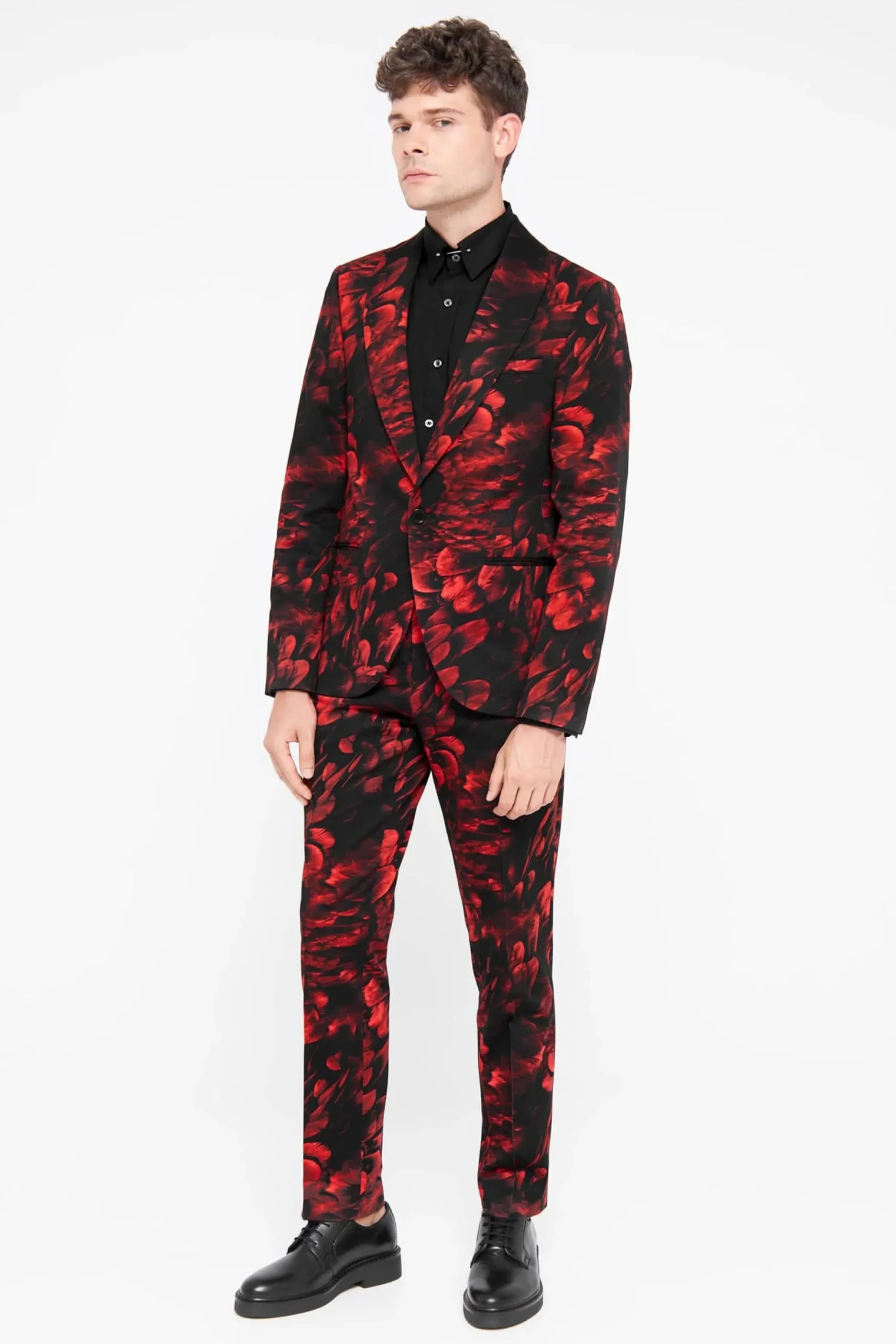 Twisted Tailor Heron Slim Fit Red Floral Cotton Jacket | Jackets·Floral Jackets