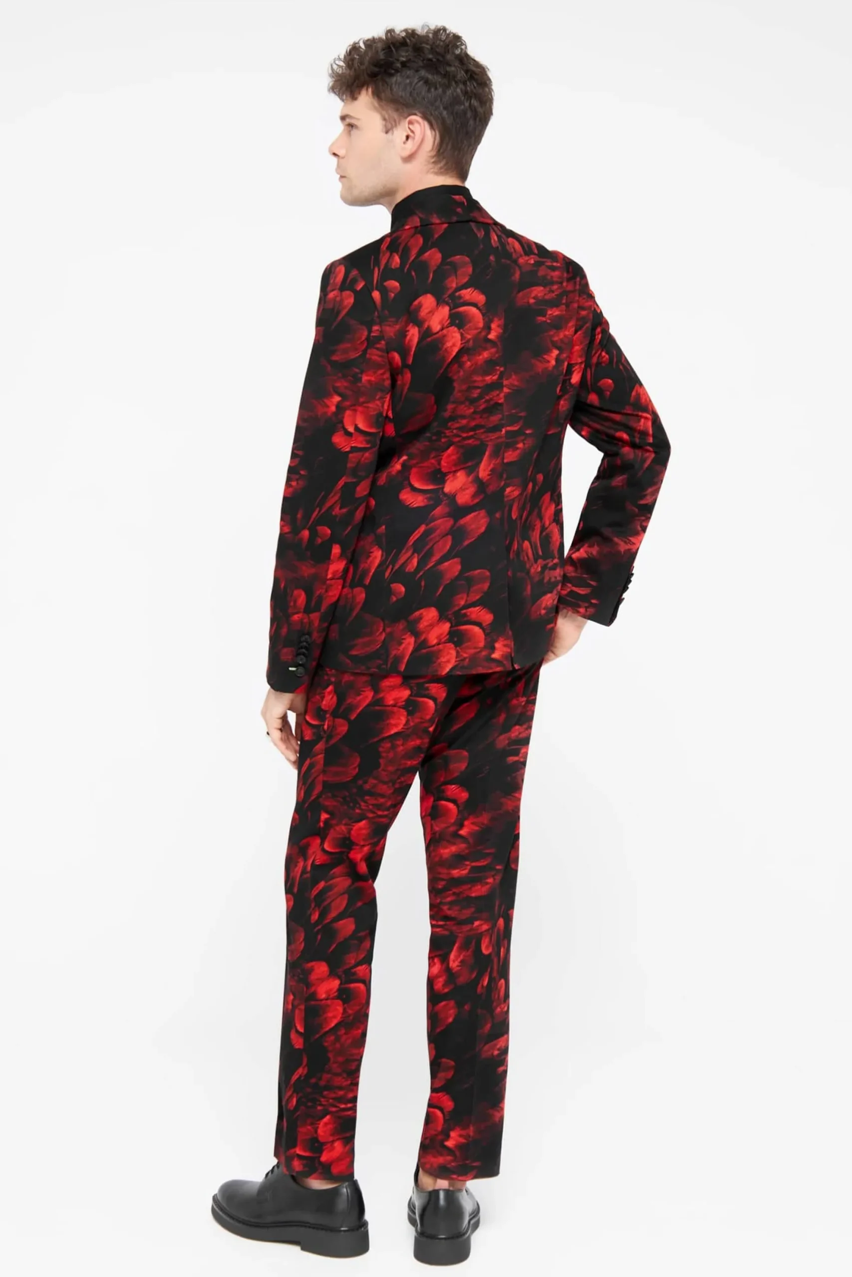 Twisted Tailor Heron Slim Fit Red Floral Cotton Suit | Style·Floral Suits | Style·Bold Prints