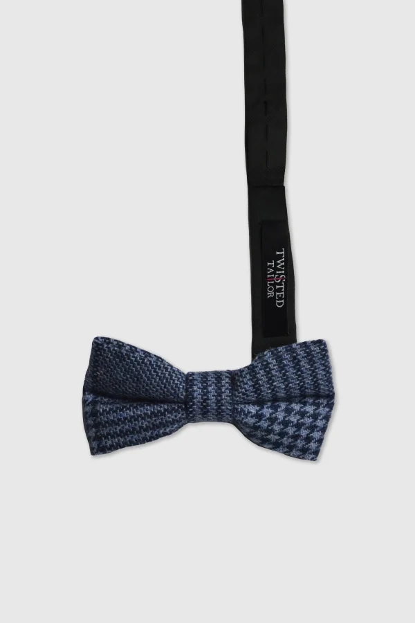 Twisted Tailor Hicks Blue Check Bow Tie | Suit Accessories·Bow Ties | Occasion·Party Suits