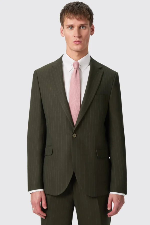 Twisted Tailor Hodge Slim Fit Green Pinstripe Jacket | Jackets·Work Jackets | Jackets·Casual Jackets