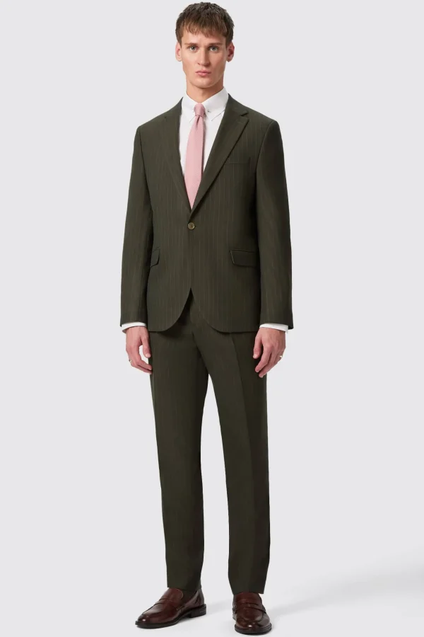 Twisted Tailor Hodge Slim Fit Green Pinstripe Suit | Style·Plain Suits | Occasion·Groomsmen Suits