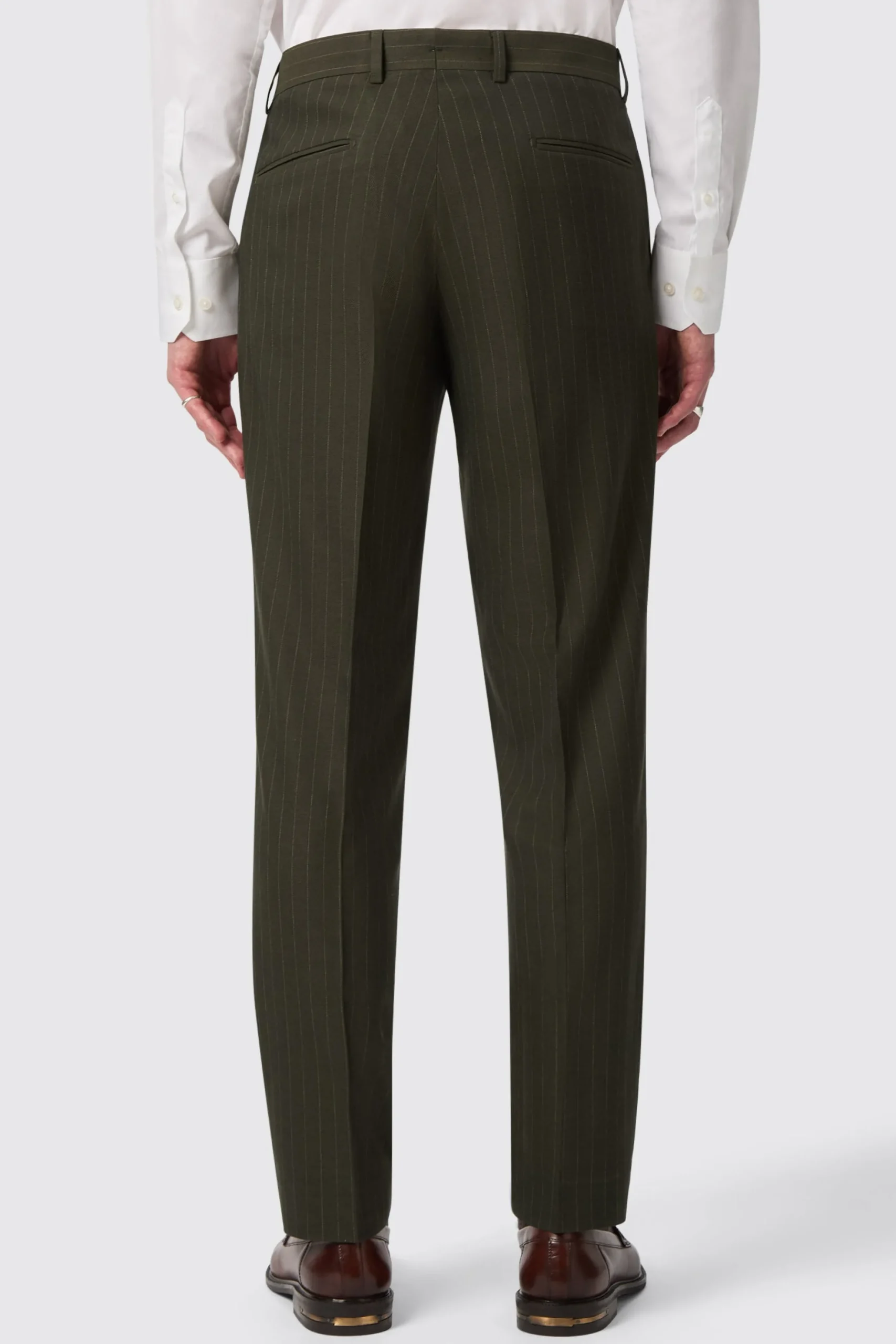 Twisted Tailor Hodge Slim Fit Green Pinstripe Trousers | Trousers·Casual Trousers | Trousers·Work Trousers