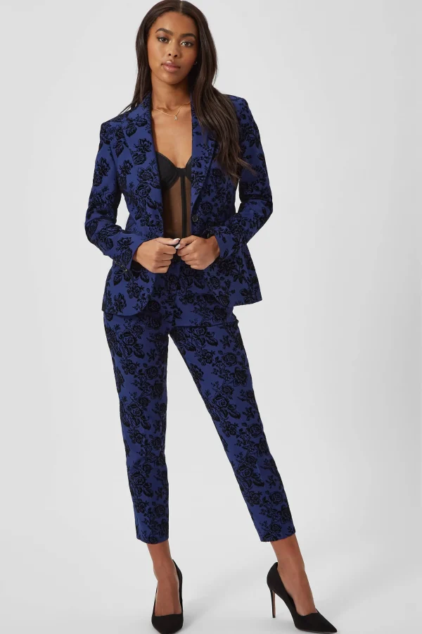 Twisted Tailor Jackalope Skinny Fit Blue Floral Flocked Suit | Woman | Style·Icons