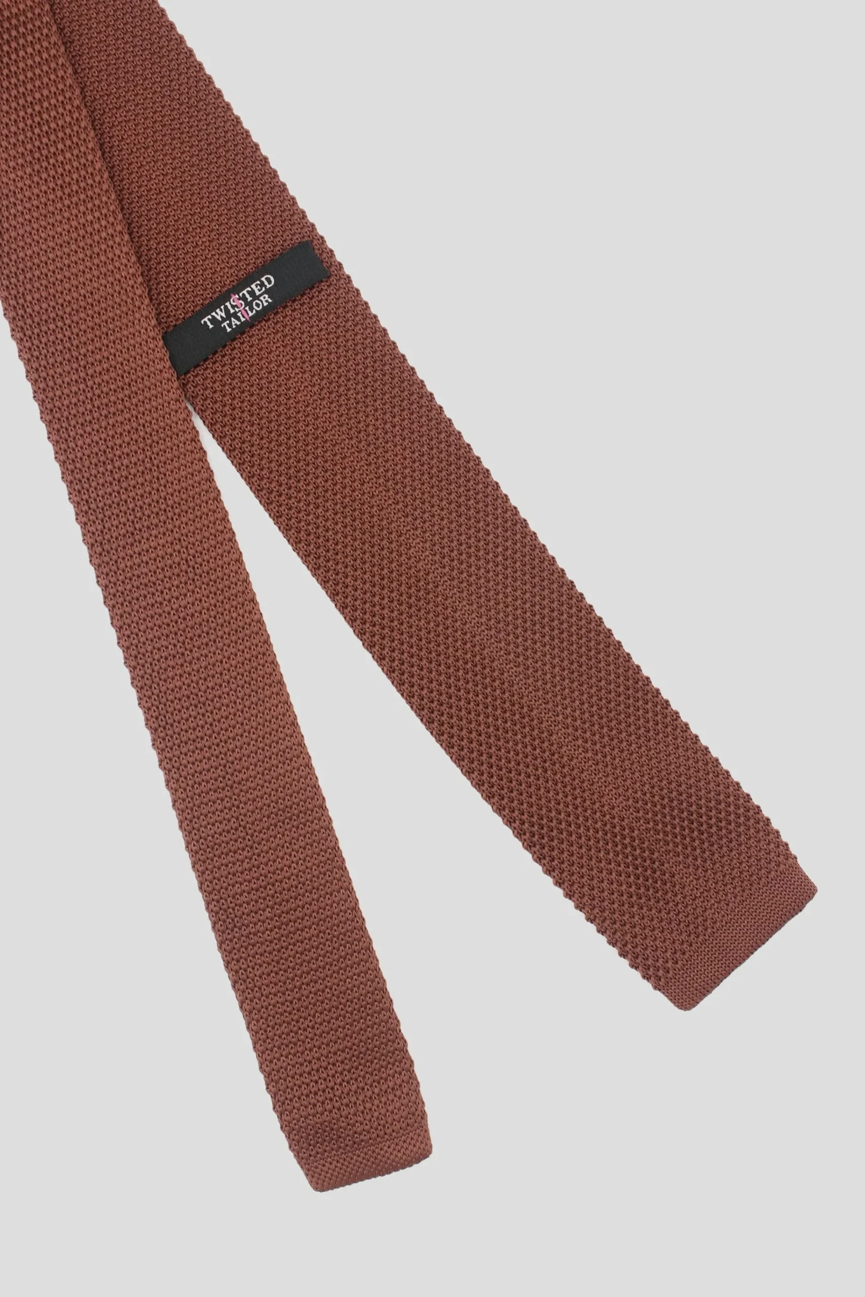 Twisted Tailor Jagger Brown Knitted Tie | Suit Accessories·Ties