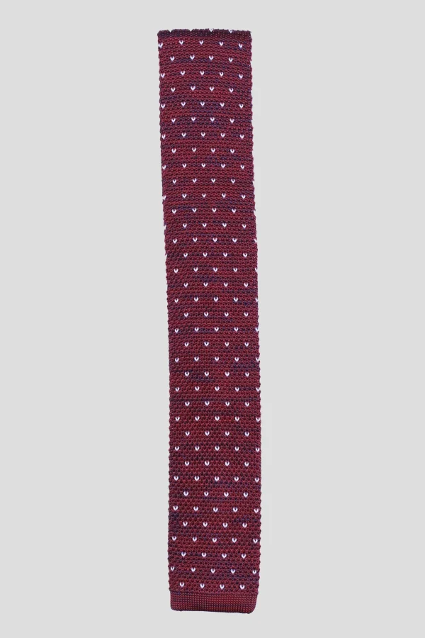 Twisted Tailor Jagger Tie Burgundy Spot | Suit Accessories·Ties