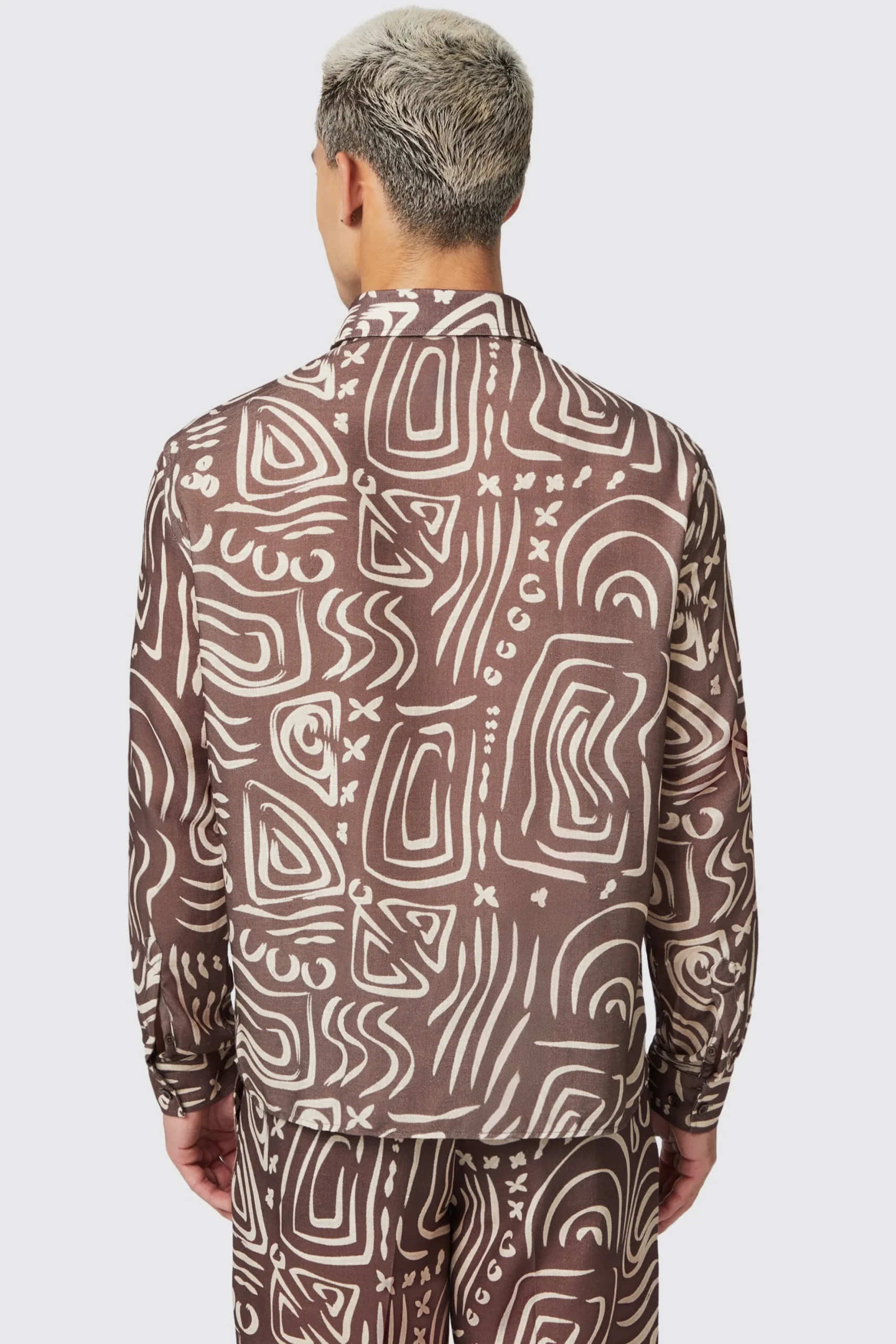 Twisted Tailor Kessie Cream Abstract Print Shirt | Unisex | Style·Patterned Shirts