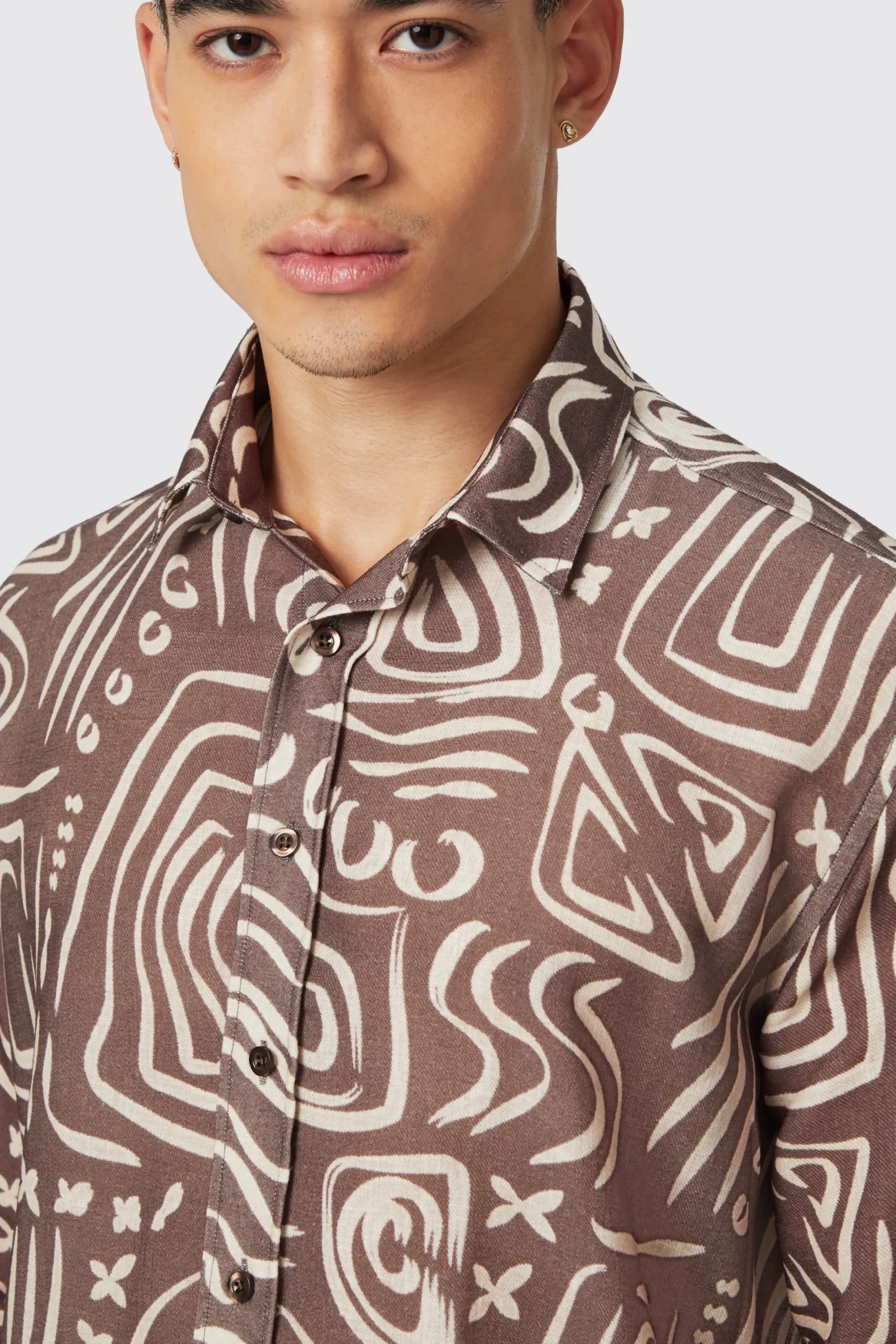 Twisted Tailor Kessie Cream Abstract Print Shirt | Unisex | Style·Patterned Shirts