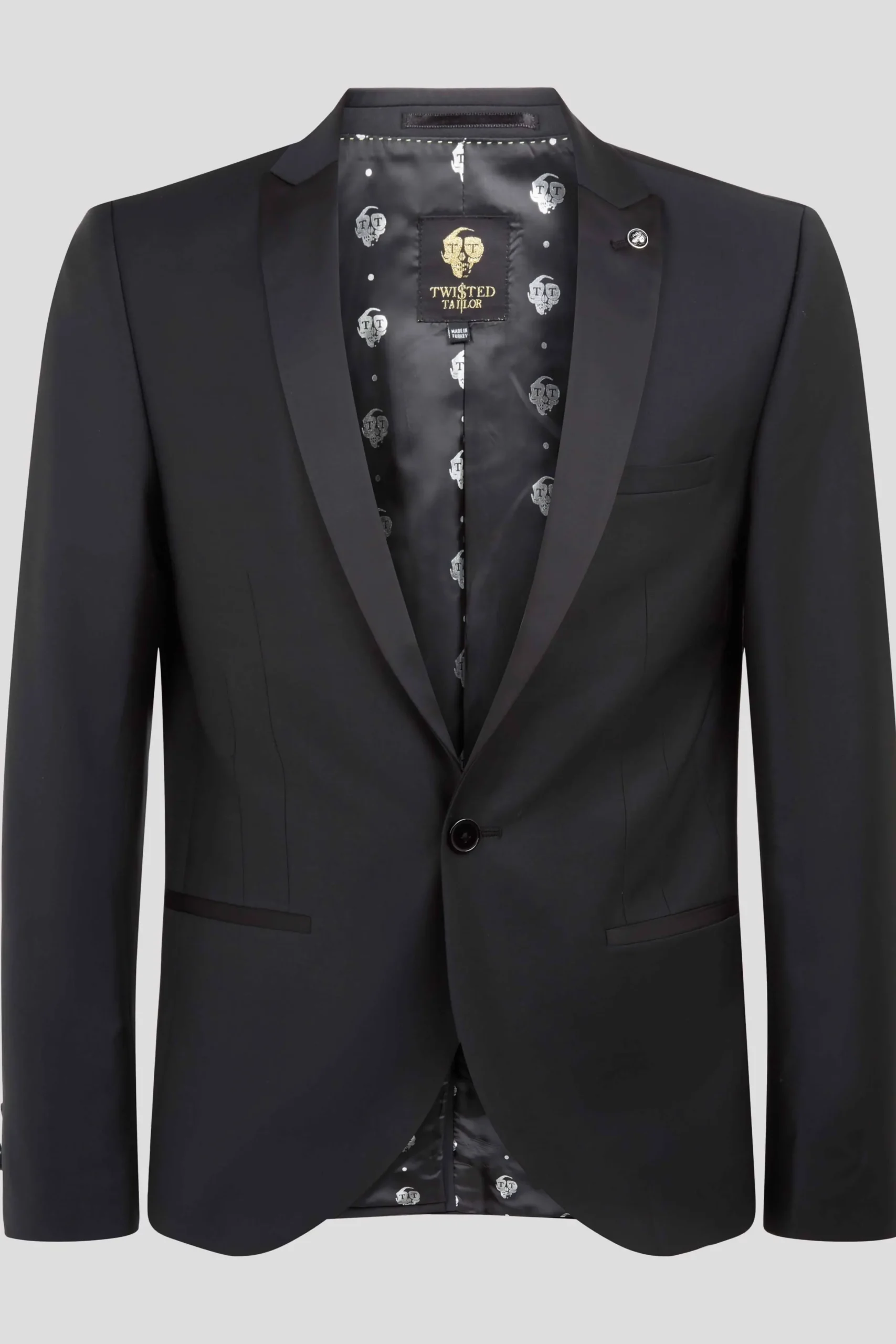 Twisted Tailor Kingdon Skinny Fit Black Dinner Jacket | Jackets·Party Jackets