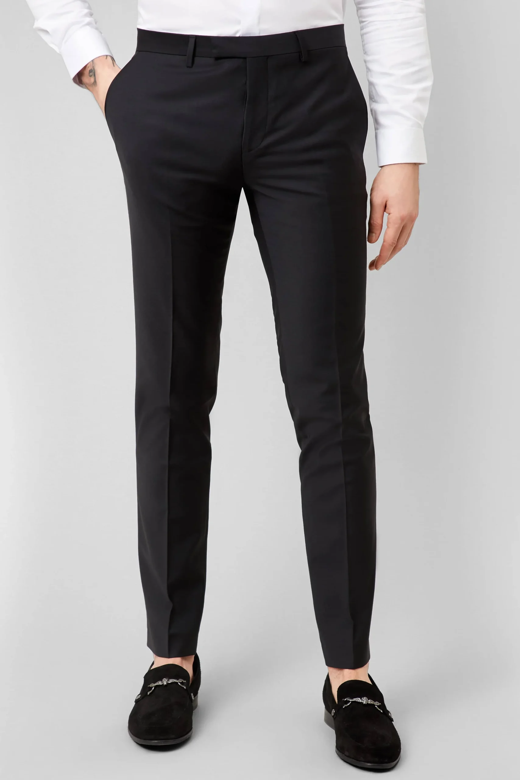 Twisted Tailor Kingdon Skinny Fit Black Dinner Suit | Style·Plain Suits | Style·3 Piece Suits