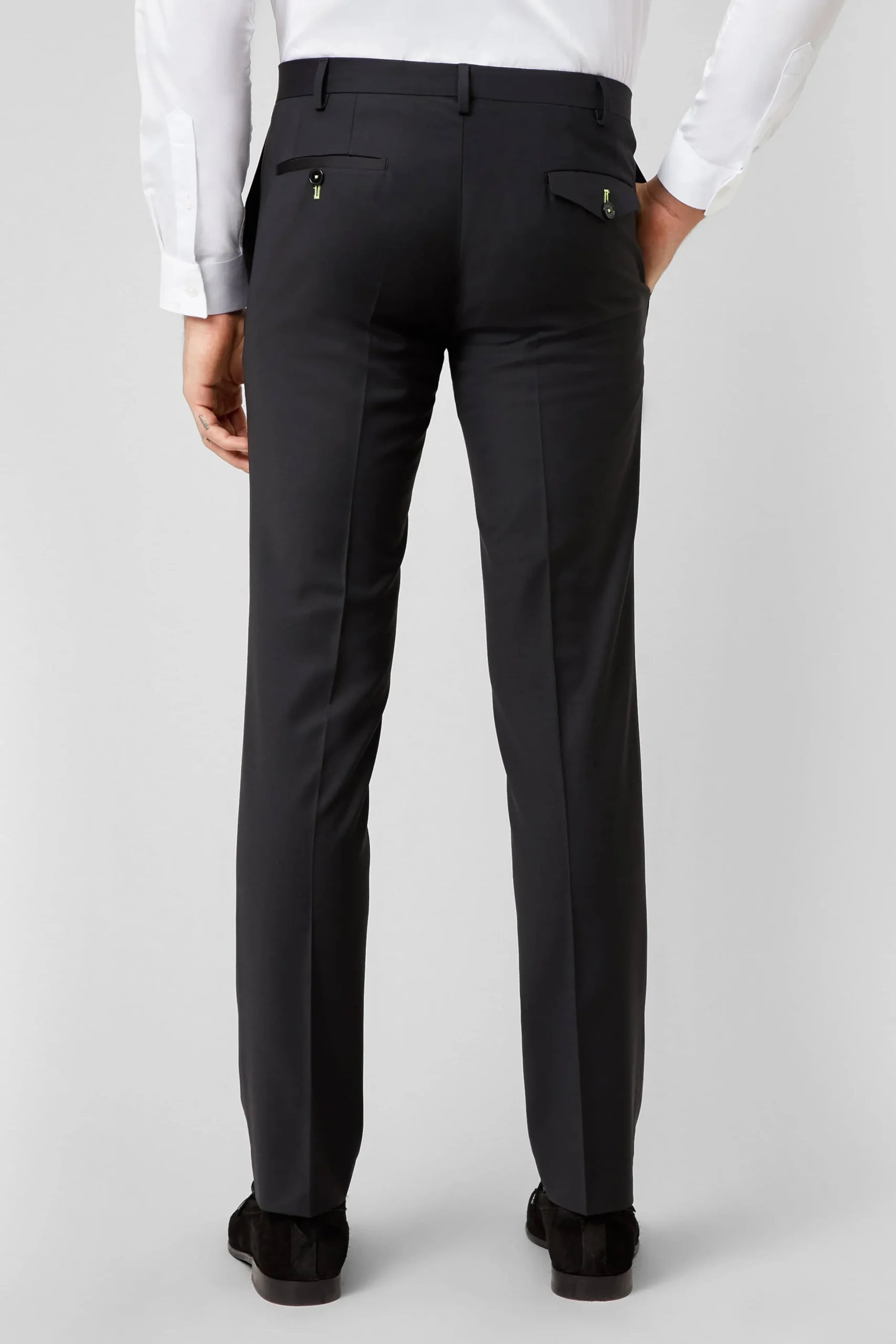 Twisted Tailor Kingdon Skinny Fit Black Dinner Trousers | Trousers·Party Trousers
