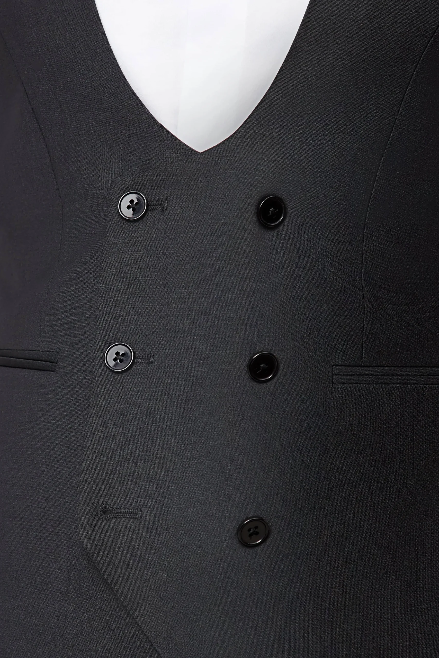 Twisted Tailor Kingdon Skinny Fit Black Dinner Waistcoat | Waistcoats