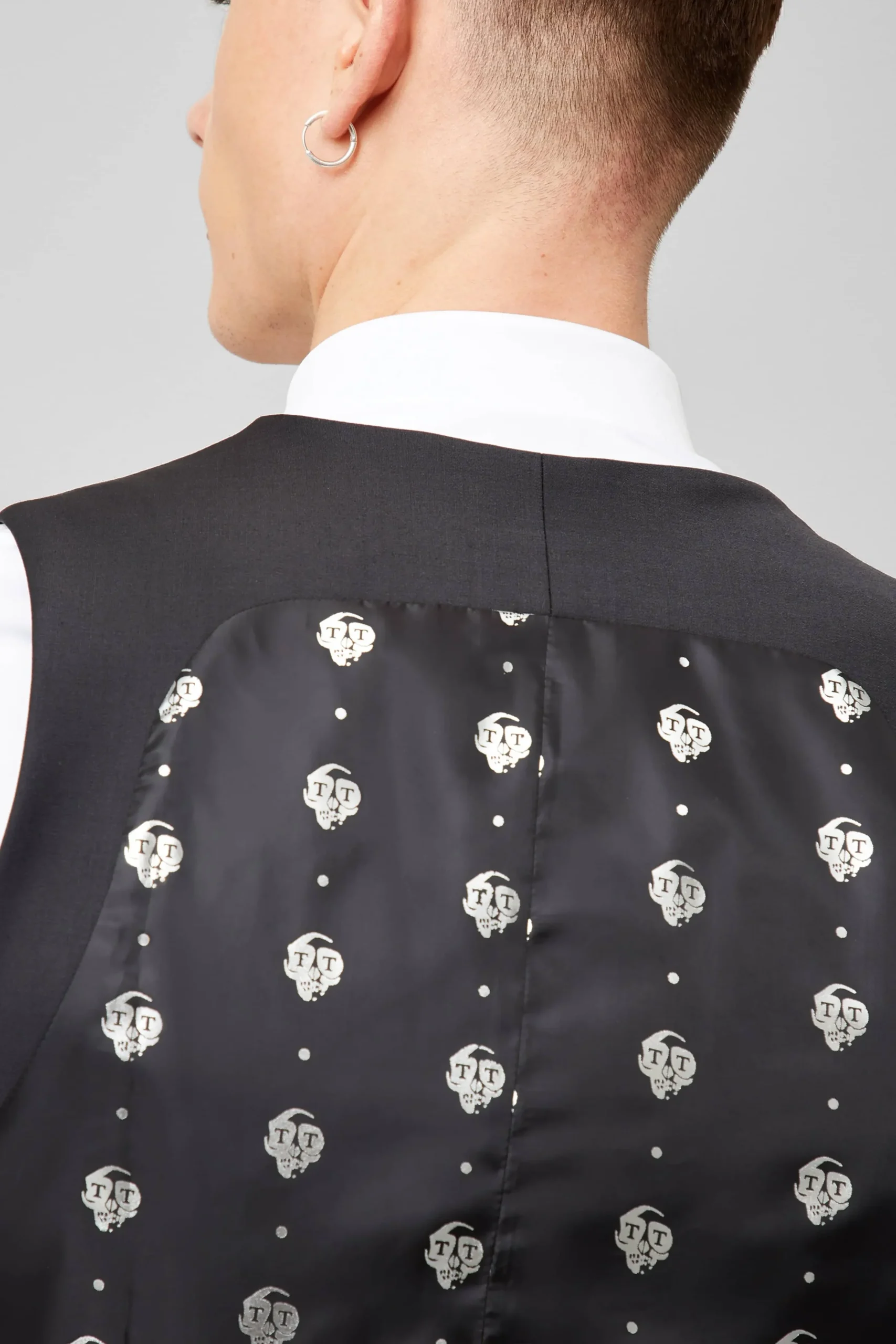 Twisted Tailor Kingdon Skinny Fit Black Dinner Waistcoat | Waistcoats