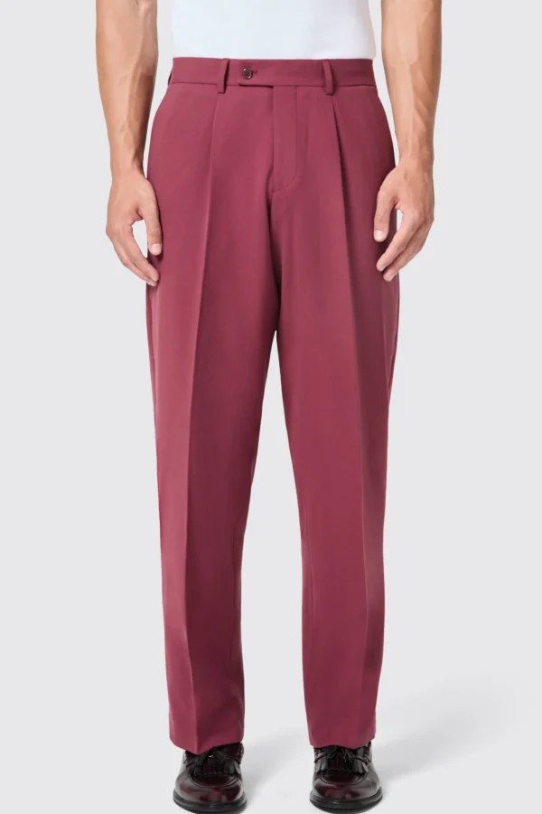 Twisted Tailor Lavoir Oversized Burgundy Trousers | Trousers·Casual Trousers | Trousers·Work Trousers